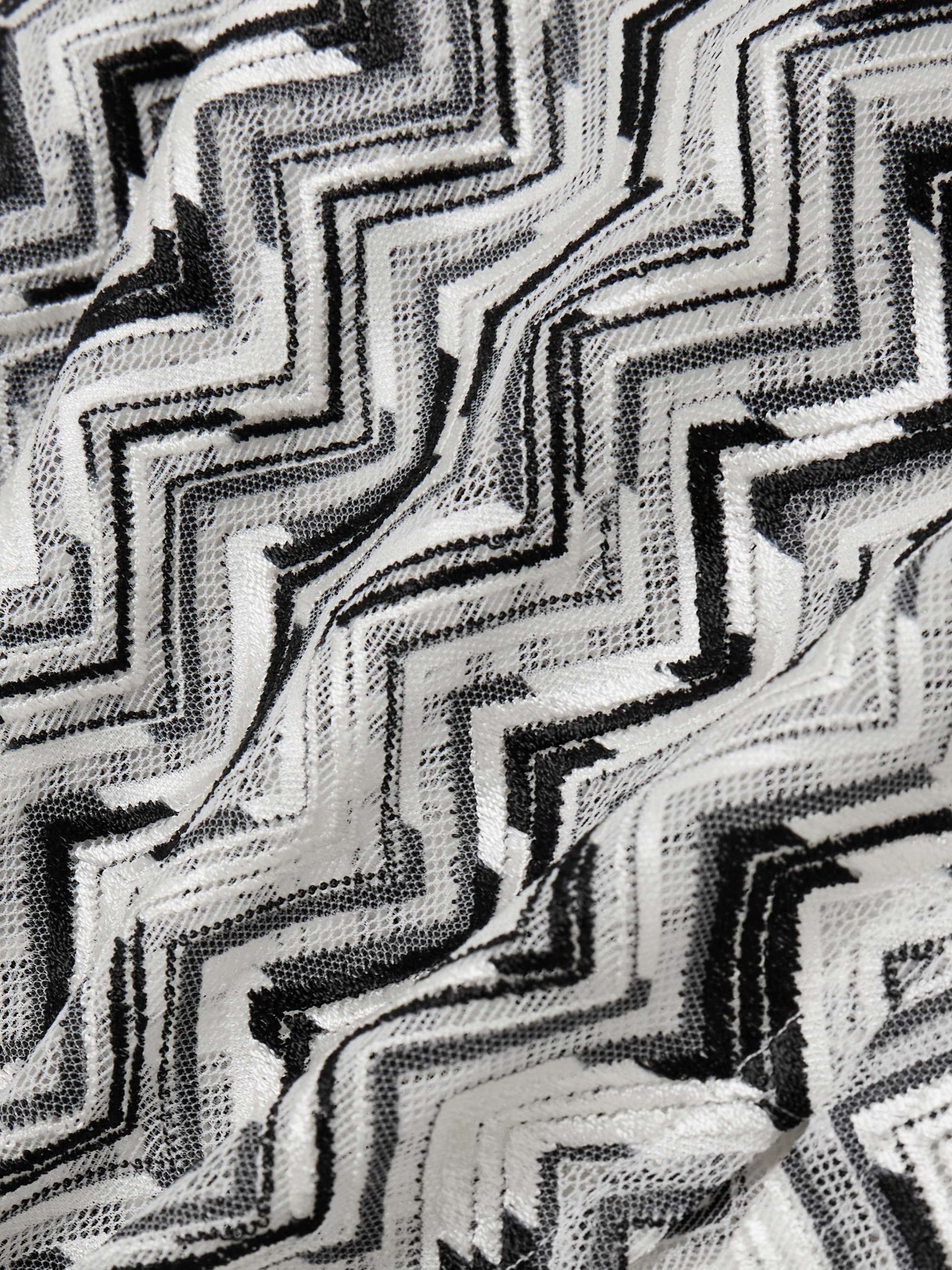 Striped embroidered crochet-knit coverup view