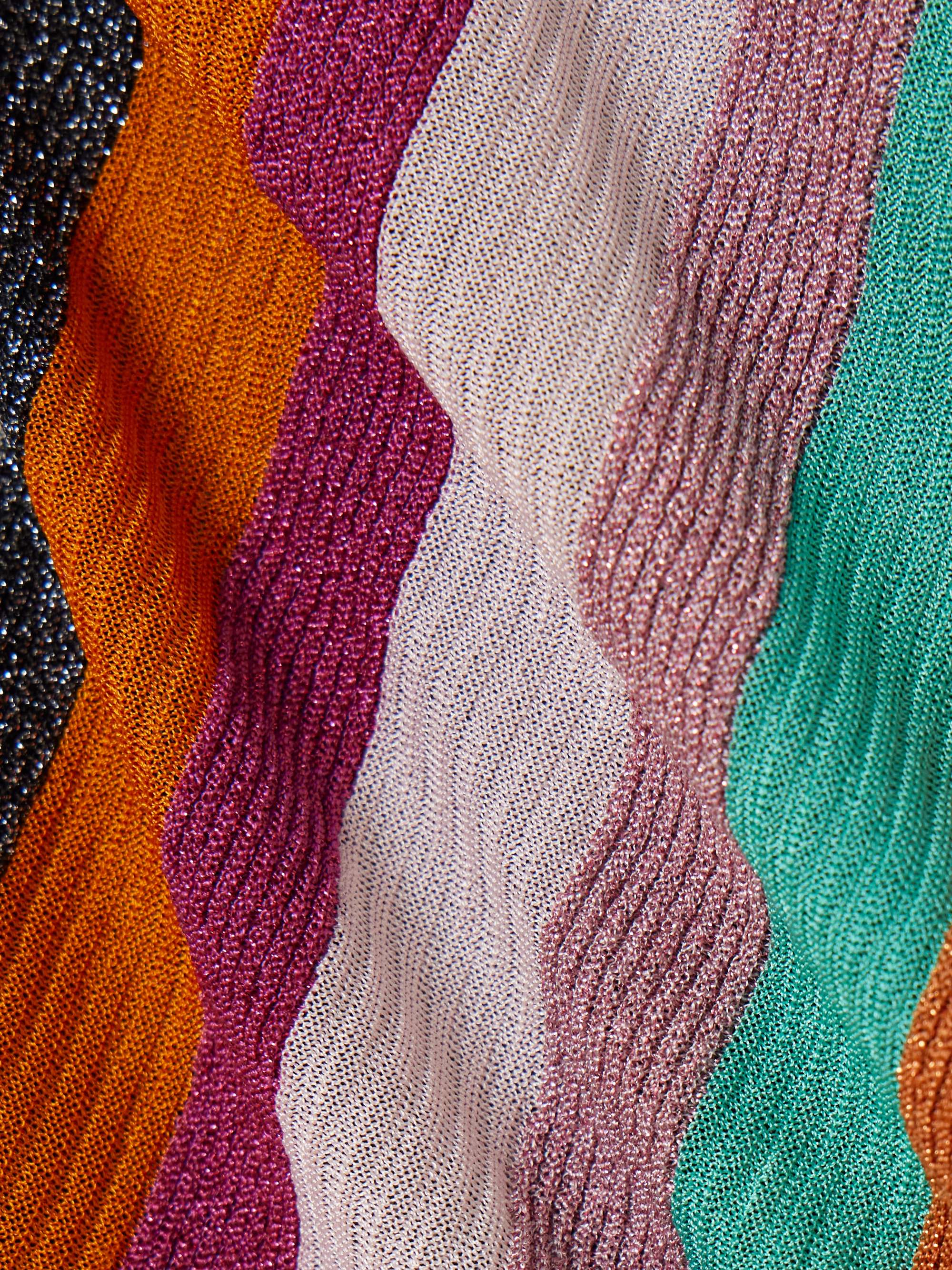 Mare striped metallic ribbed crochet-knit swimsuit view