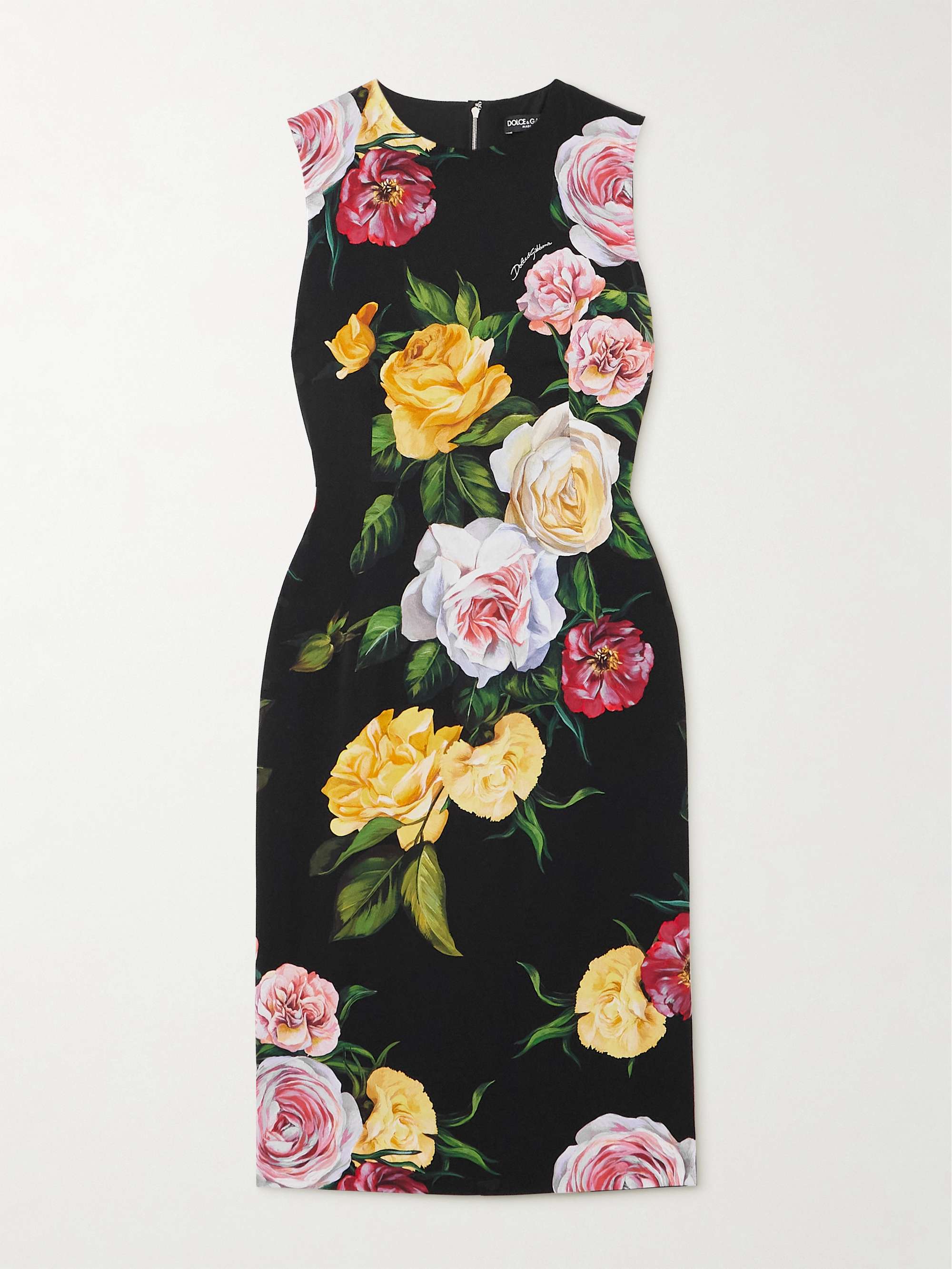 Floral-print stretch-silk charmeuse dress view