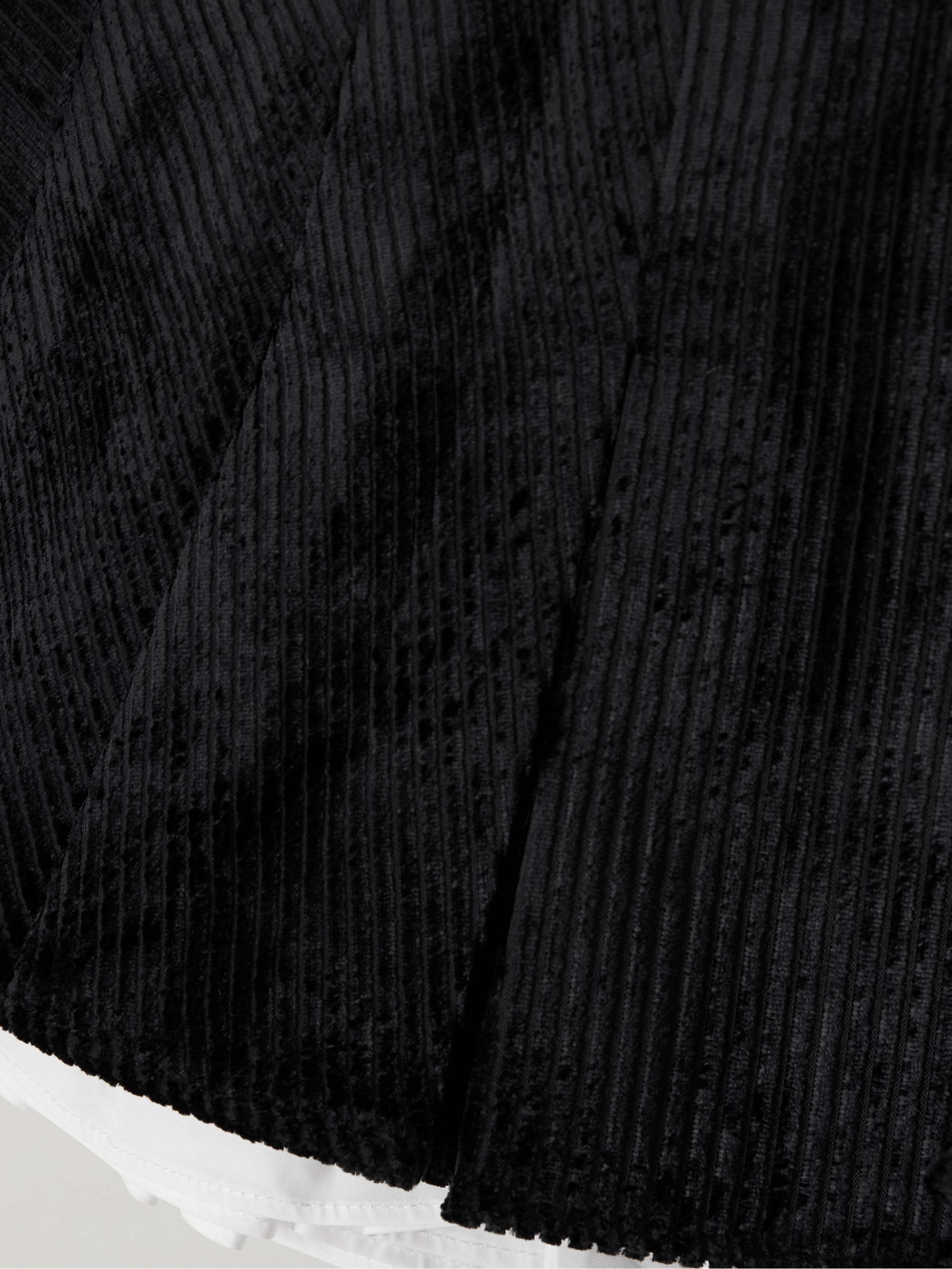 Layered pleated cotton poplin-trimmed corduroy mini skirt view