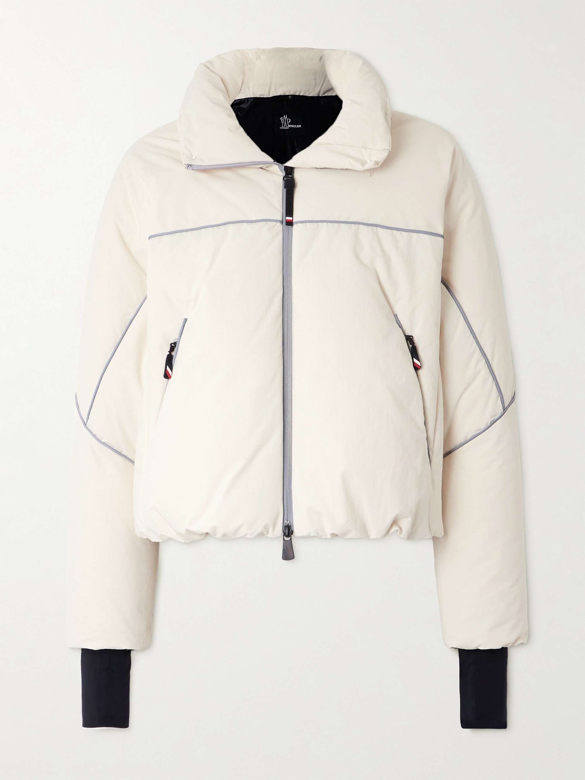 Padded hooded down ski jacket view