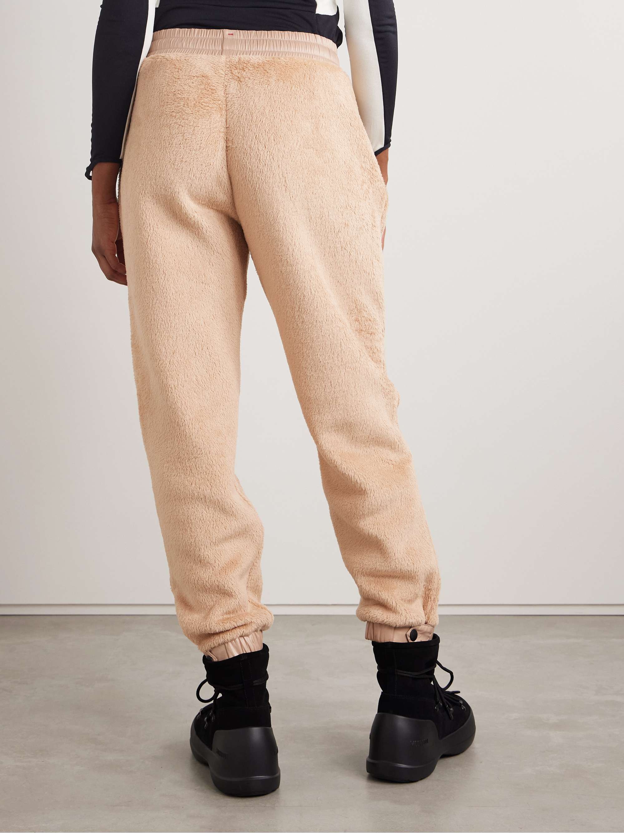 Nylon laqué-trimmed Polartec® fleece tapered track pants view