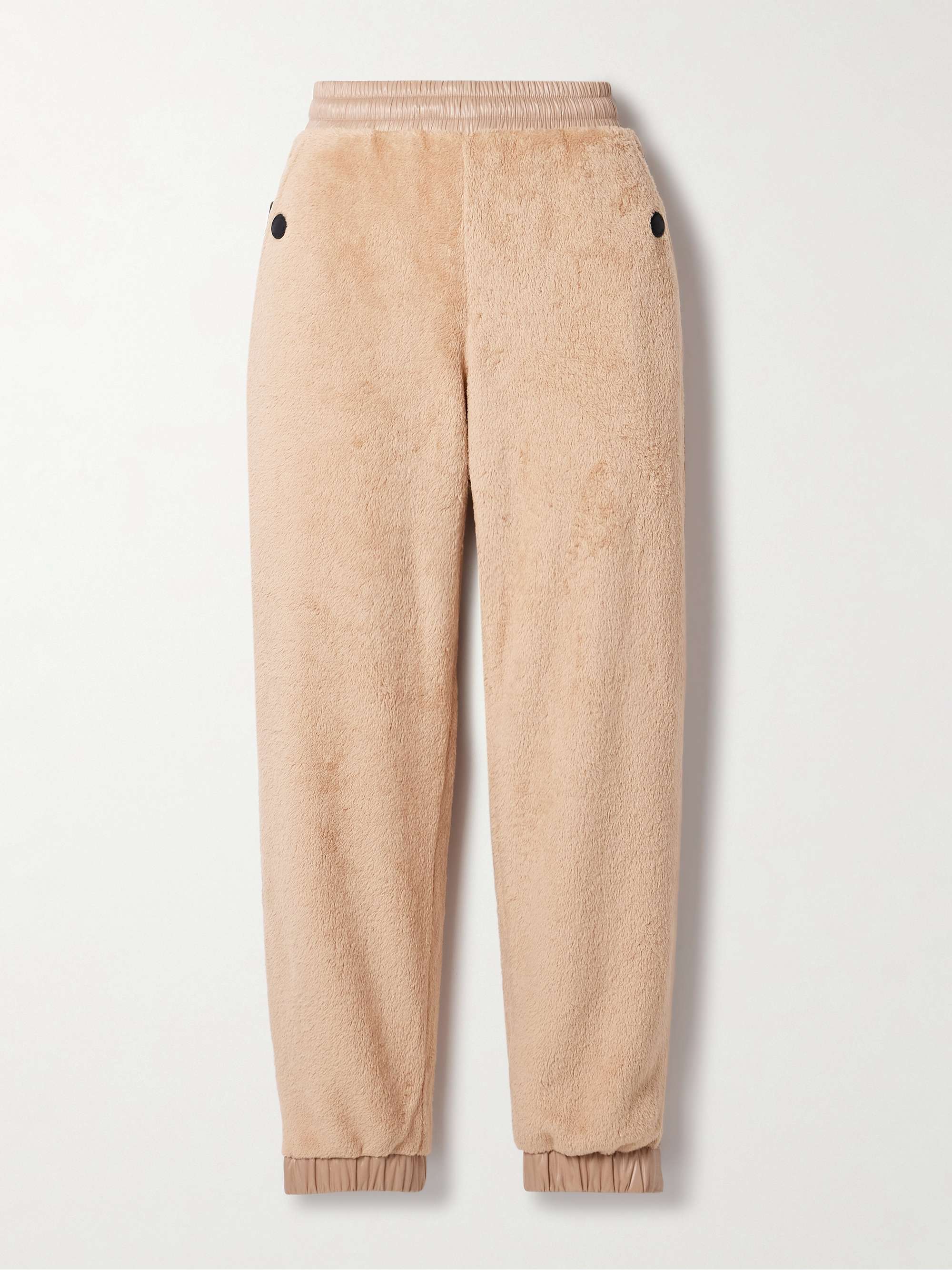 Nylon laqué-trimmed Polartec® fleece tapered track pants view