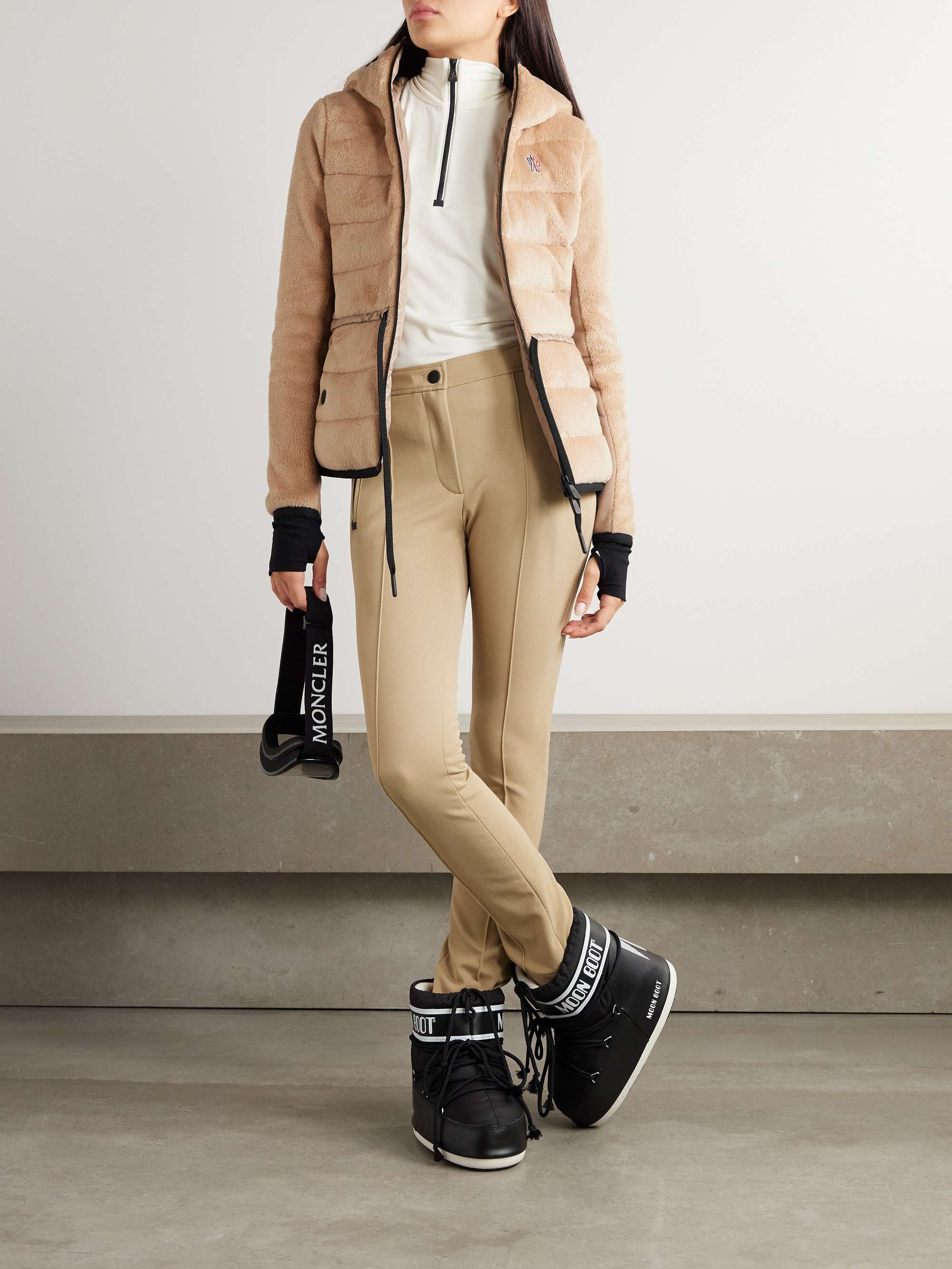 Fleece quilted hooded jacket view
