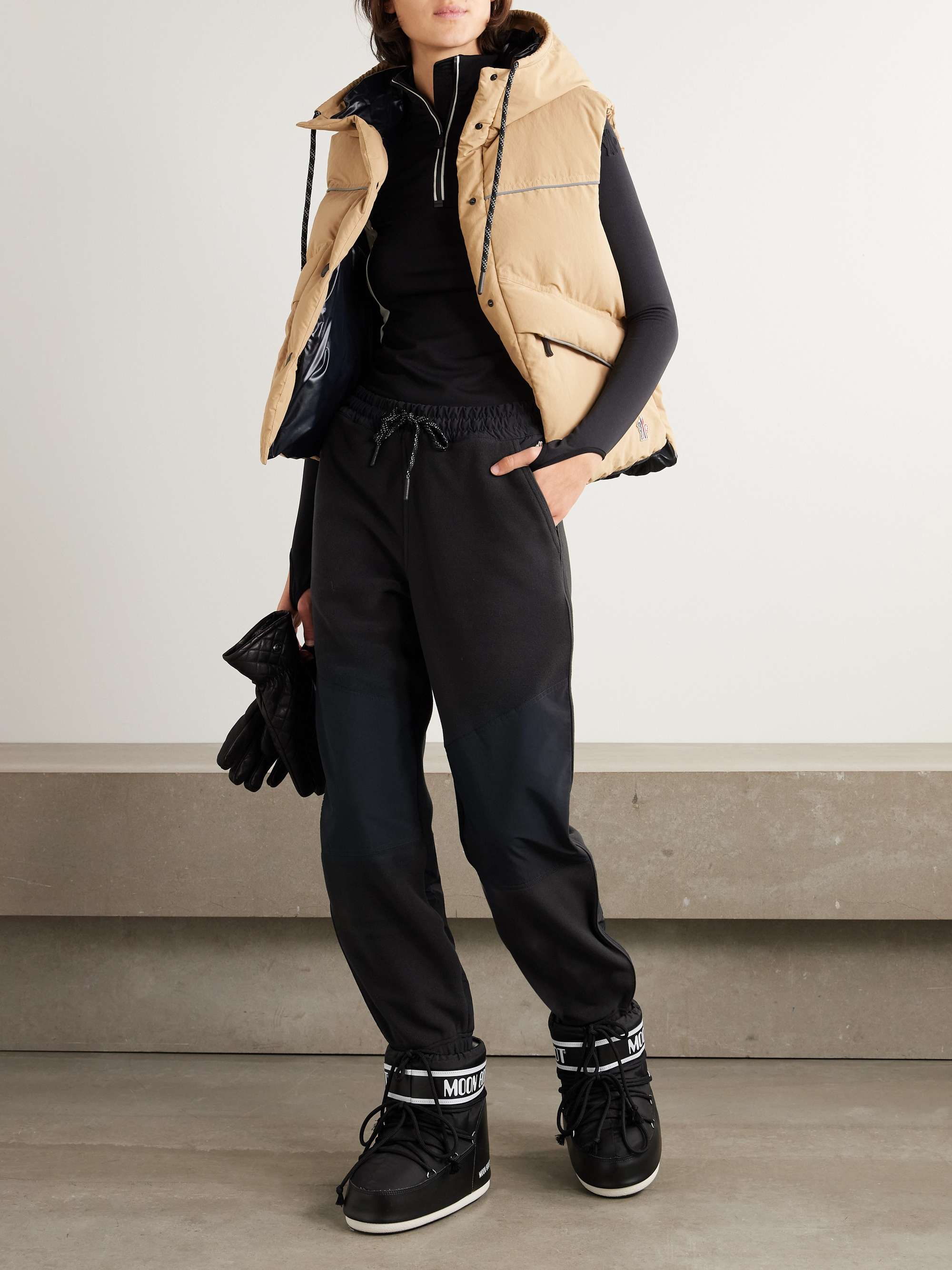 Shell-paneled fleece tapered sweatpants view