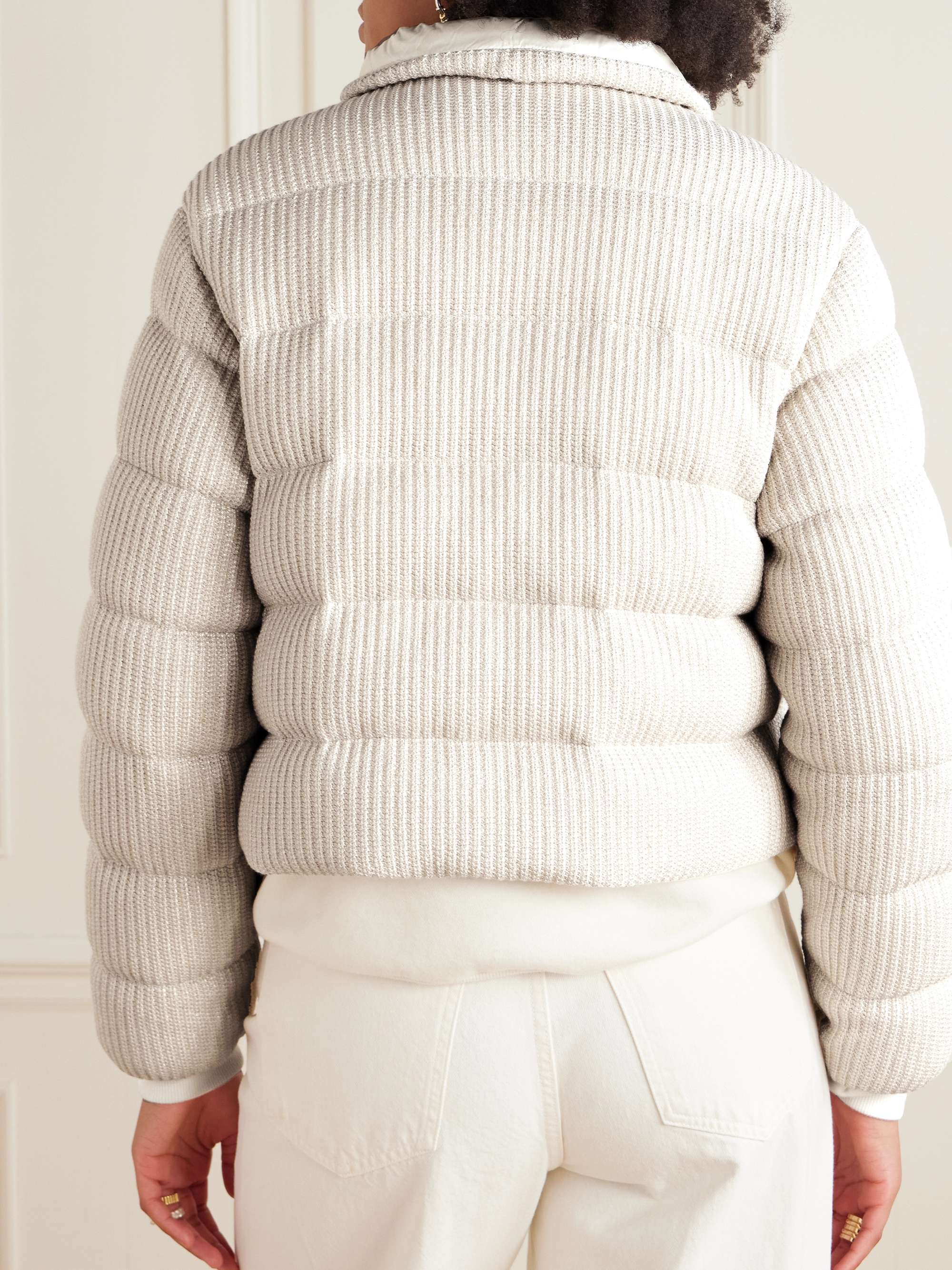 Thoiry quilted ribbed metallic cotton down jacket view