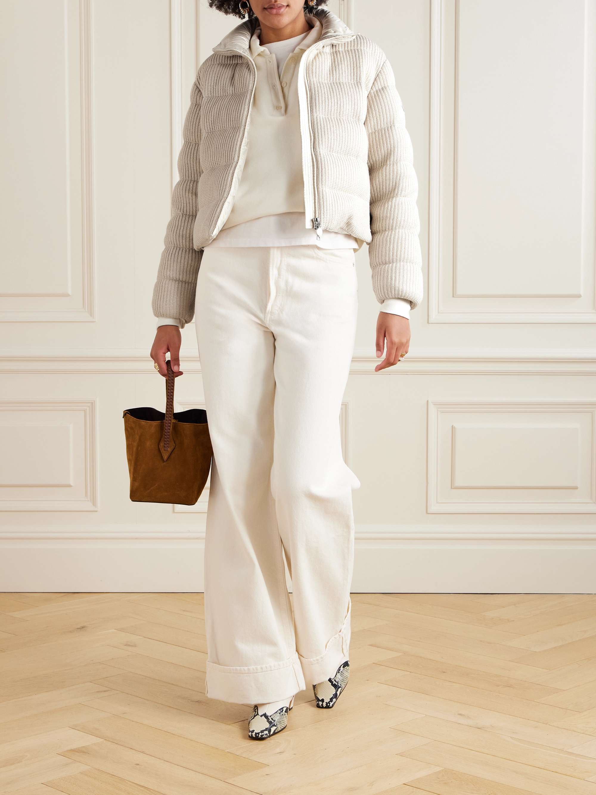 Thoiry quilted ribbed metallic cotton down jacket view