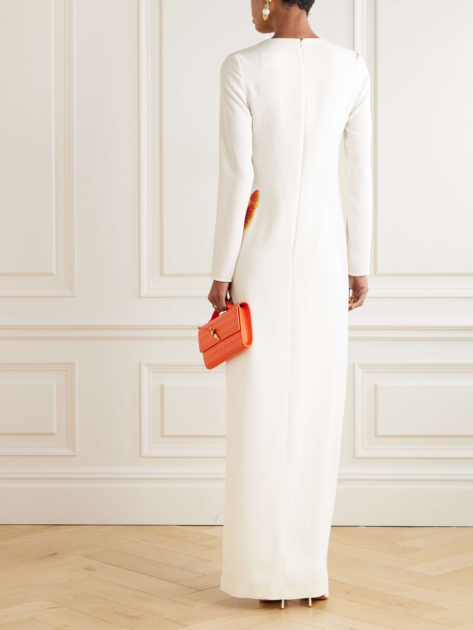 Jennis sequin-embellished embroidered crepe gown view