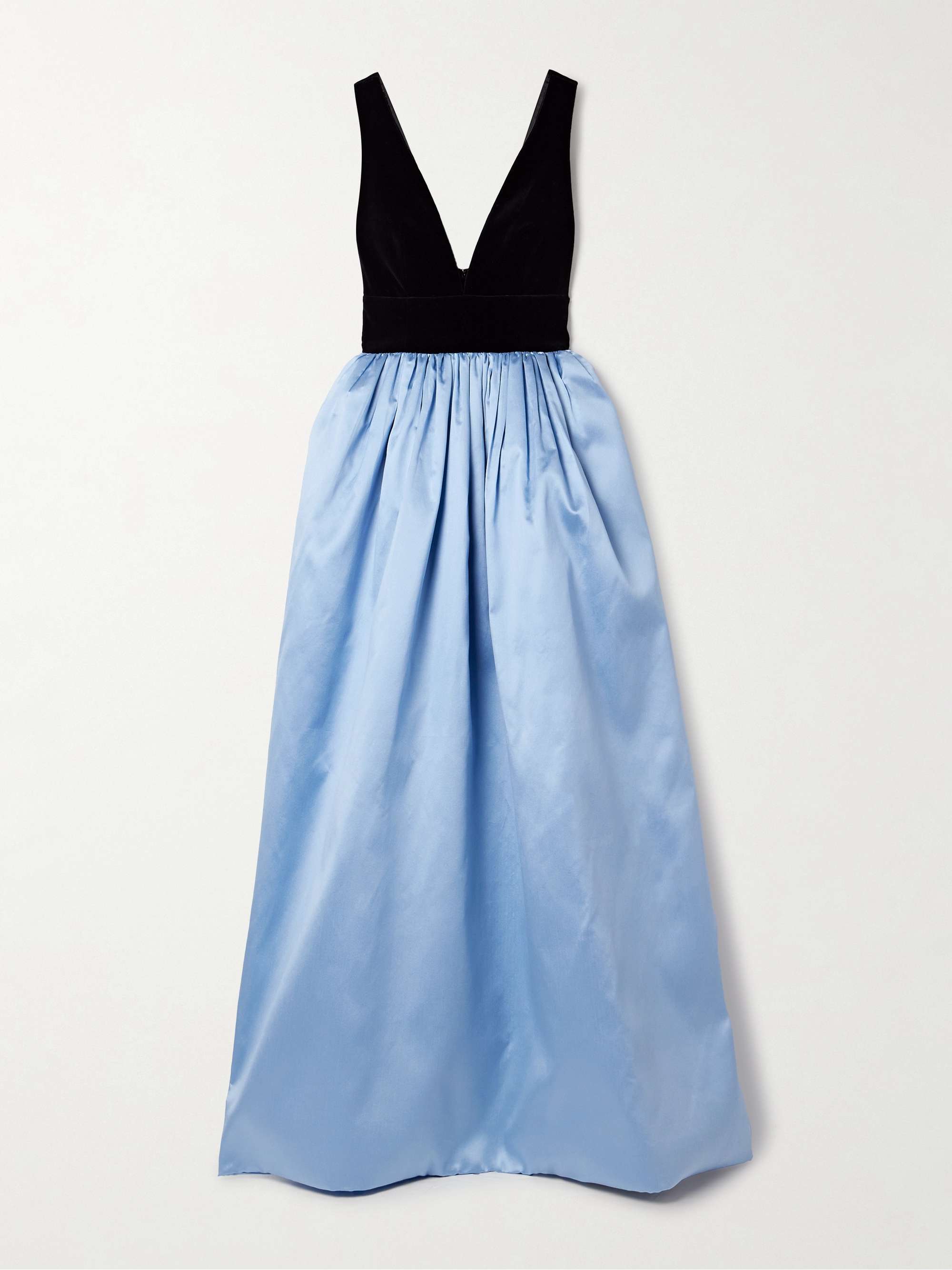 Silk-mikado and velvet gown view
