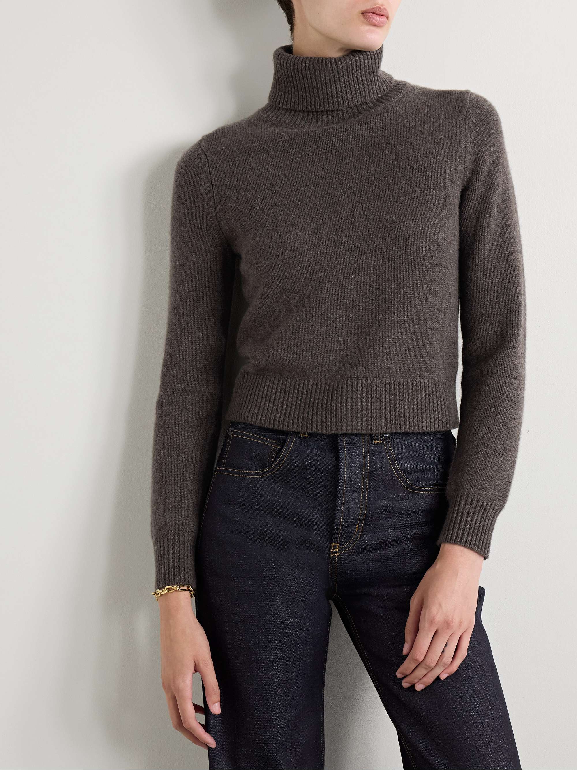 Hollyn cropped cashmere turtleneck sweater view