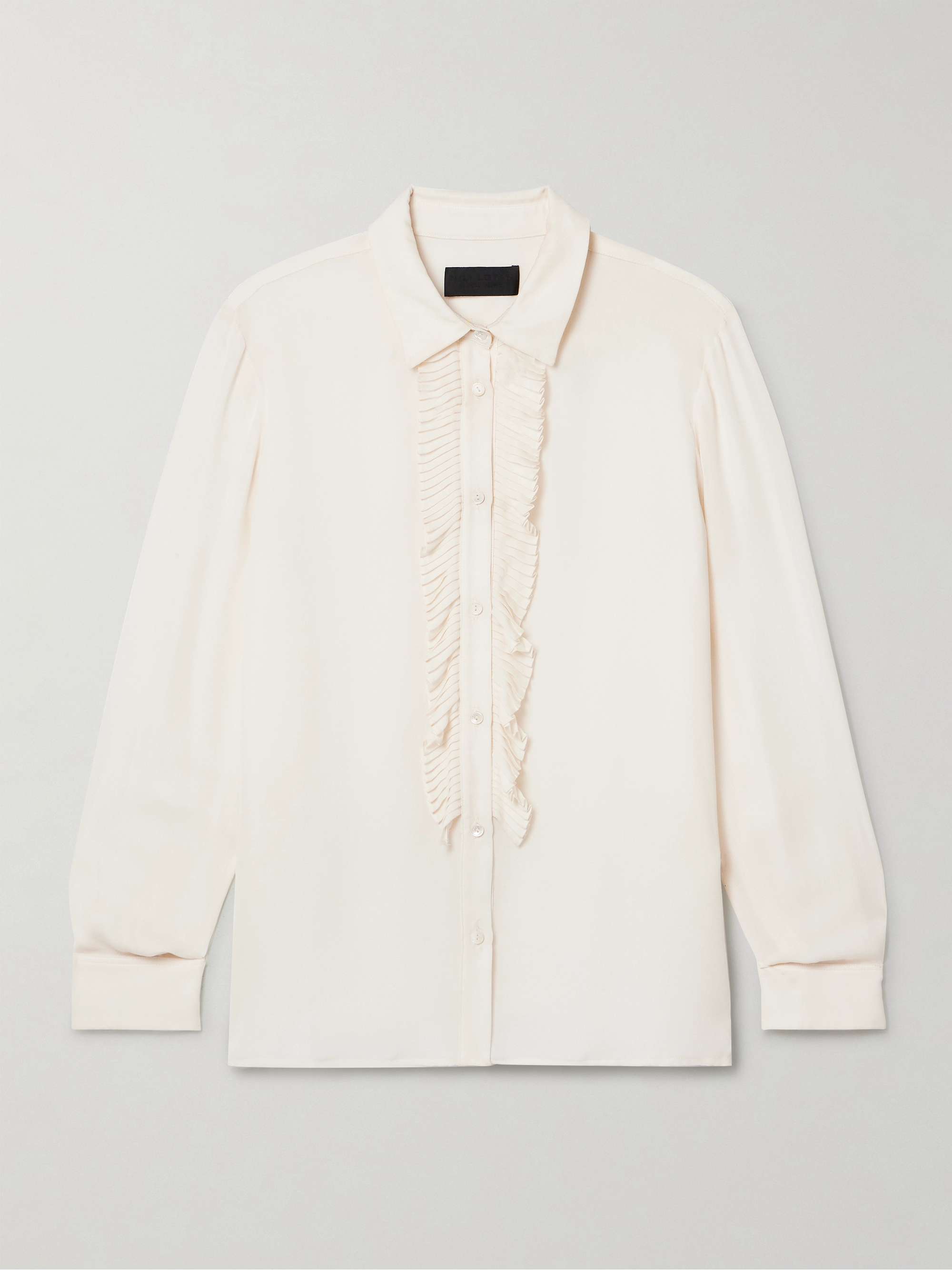 Danika ruffled silk crepe de chine shirt view