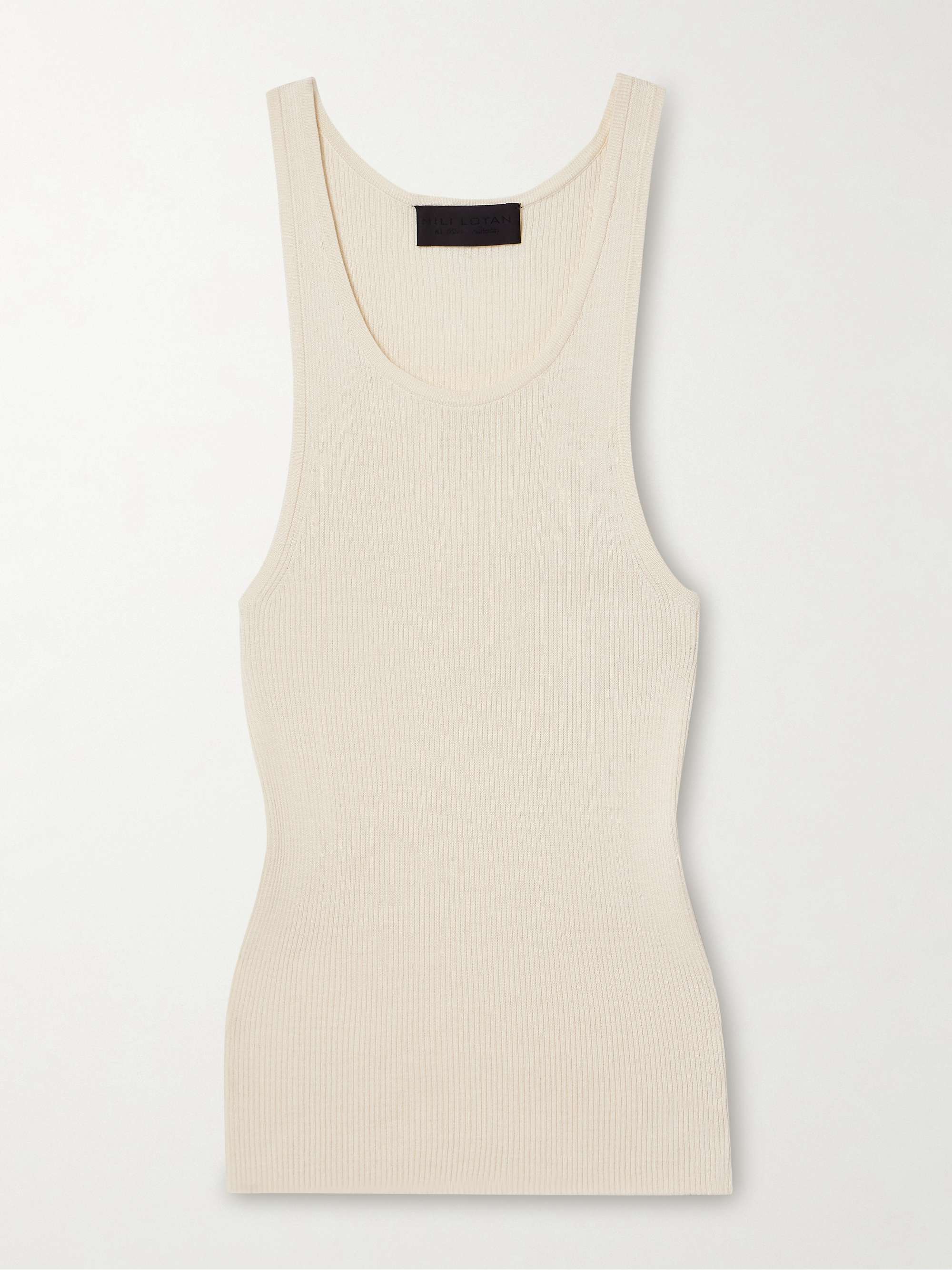 Selah ribbed silk-jersey tank view