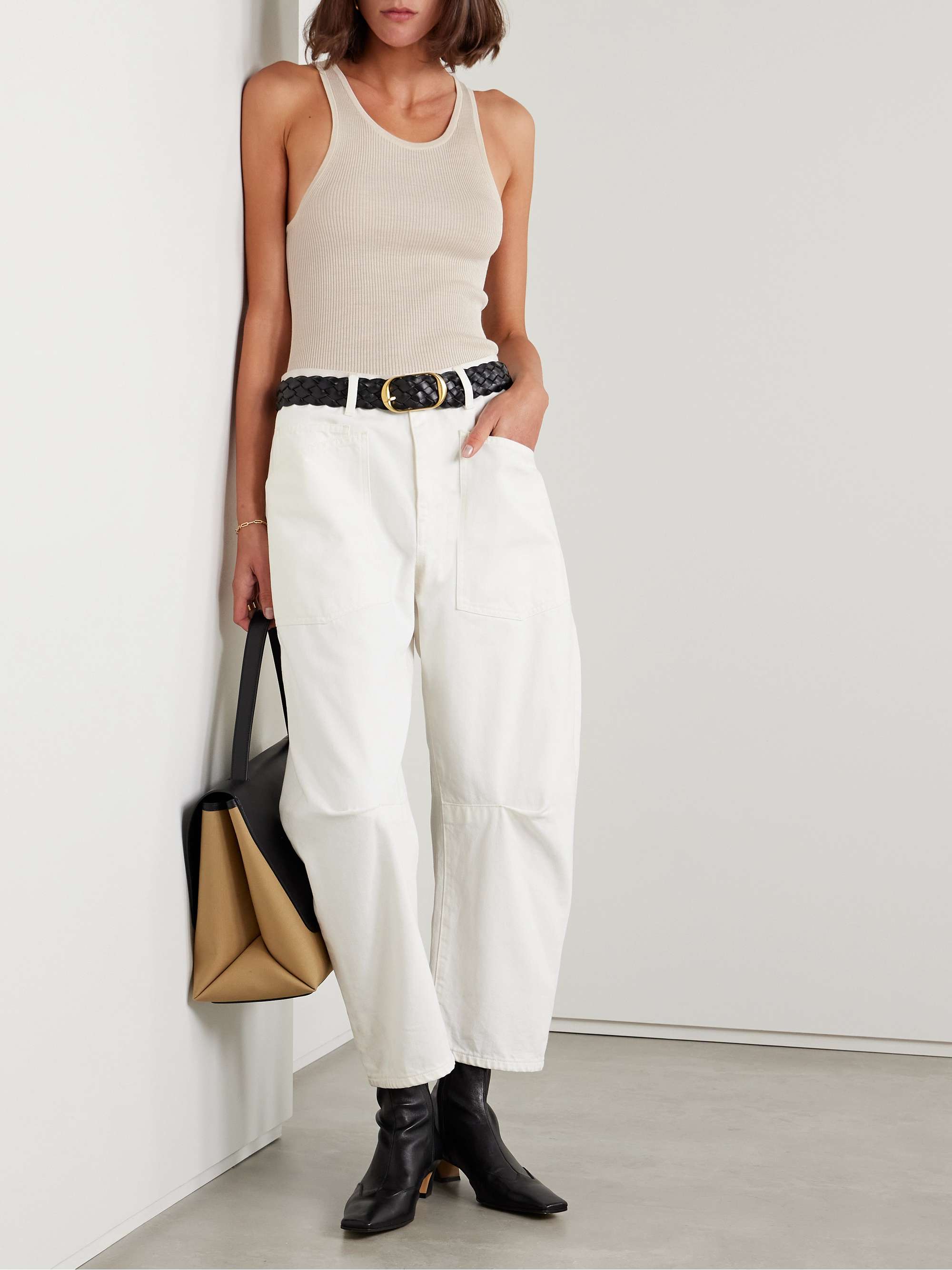 Selah ribbed silk-jersey tank view