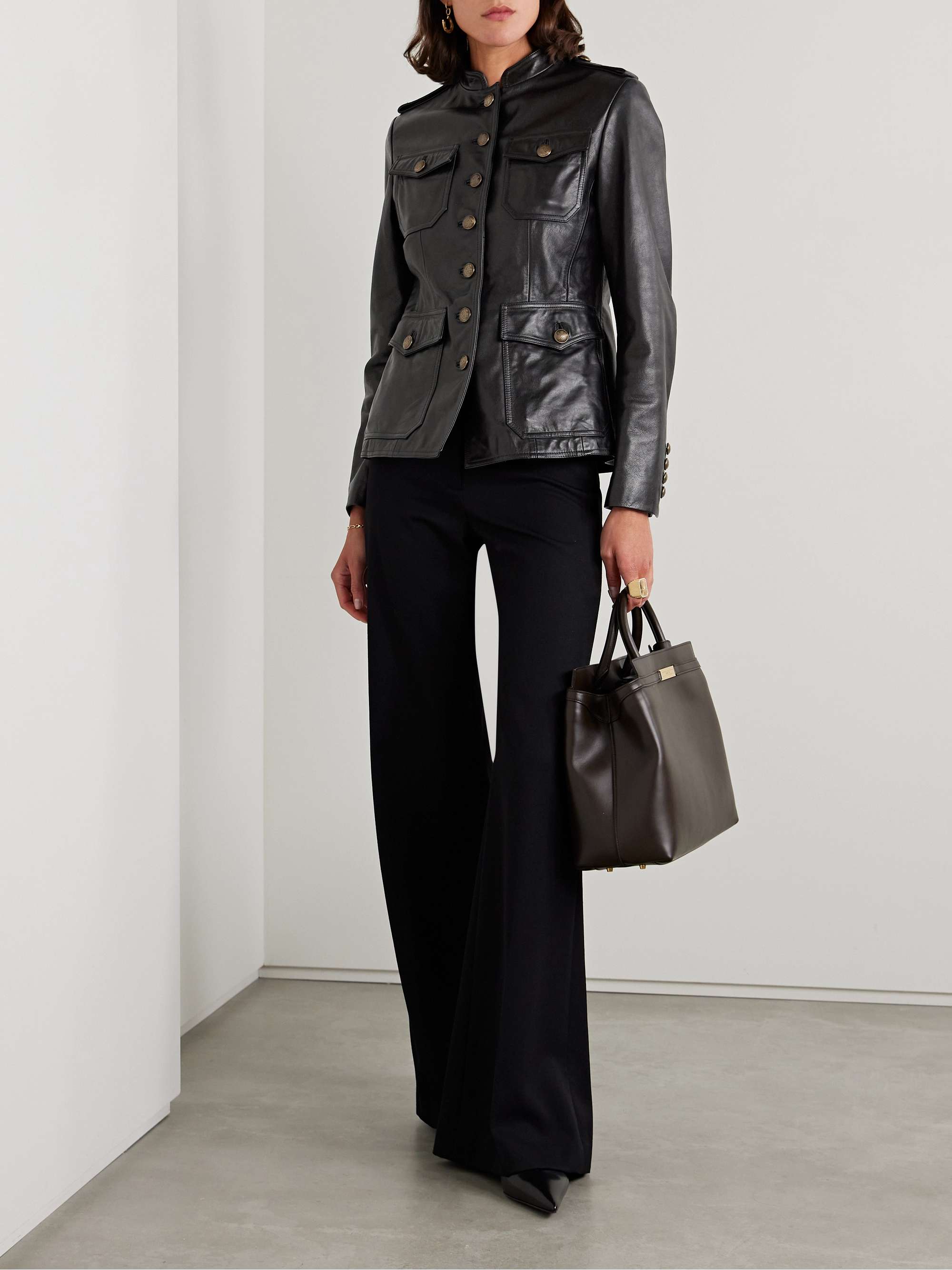 Geraldine leather jacket view