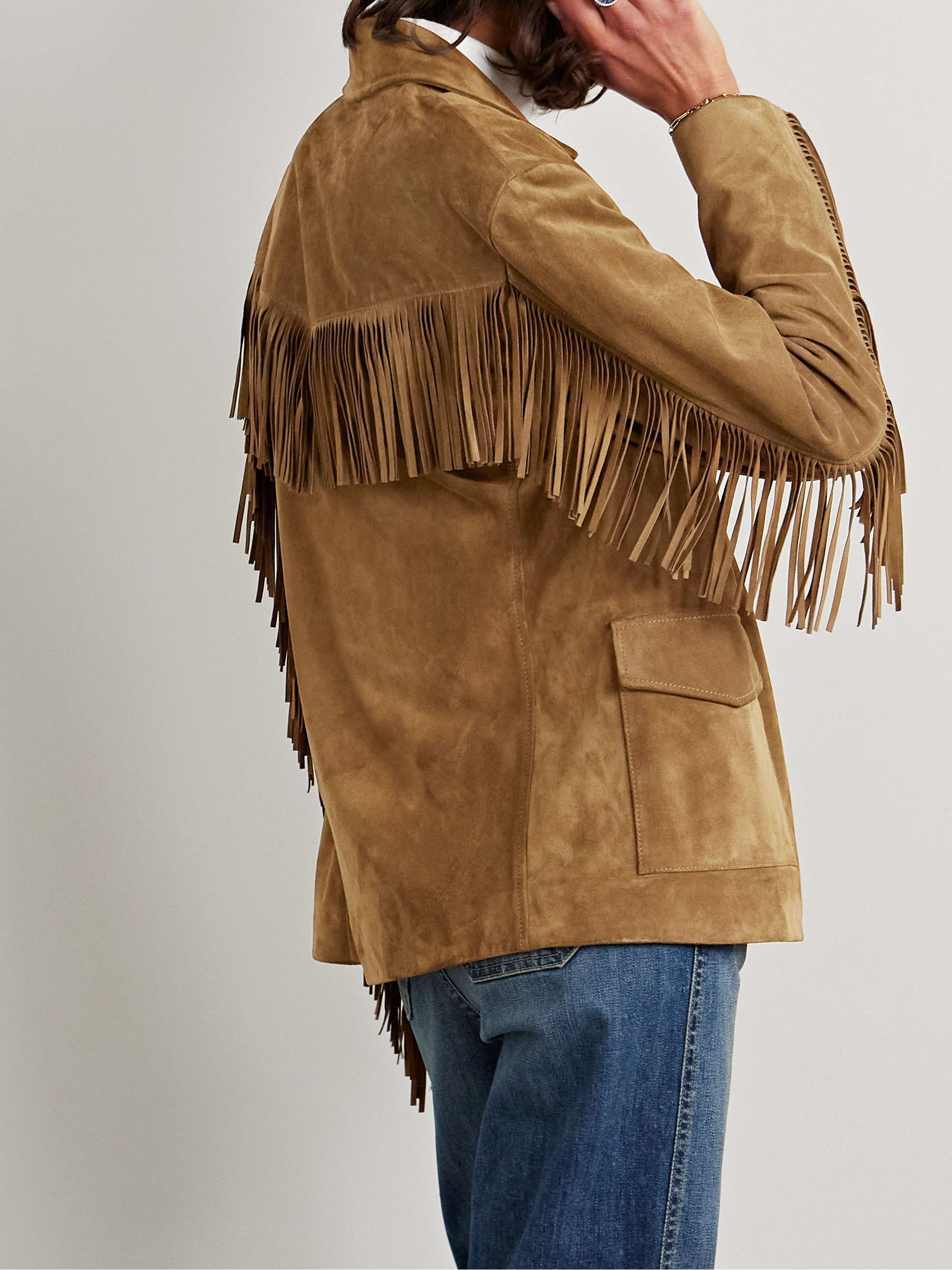 Maelle fringed suede jacket view