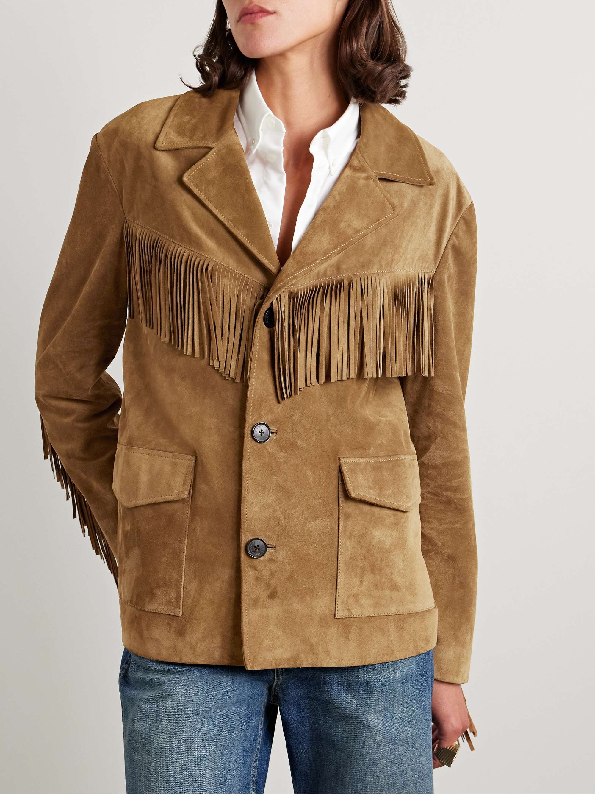 Maelle fringed suede jacket view