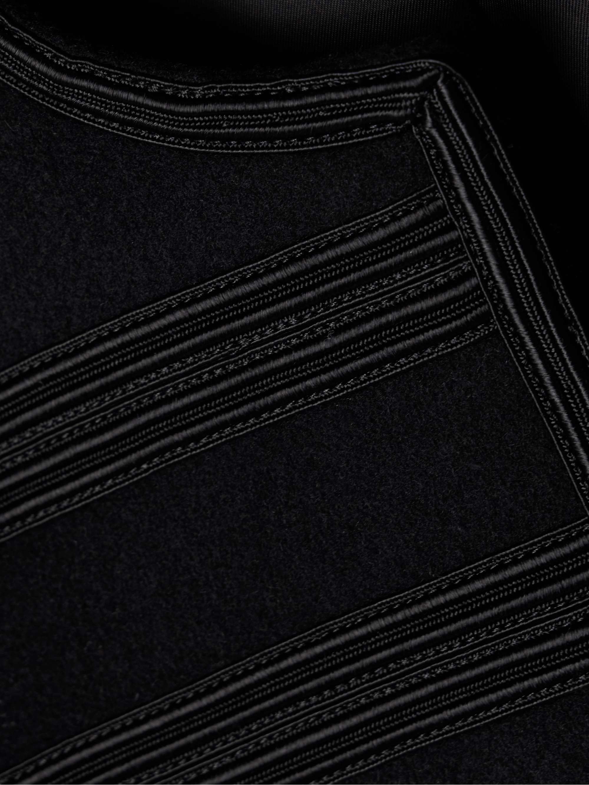 Joni cropped button-embellished satin-trimmed wool-felt jacket view