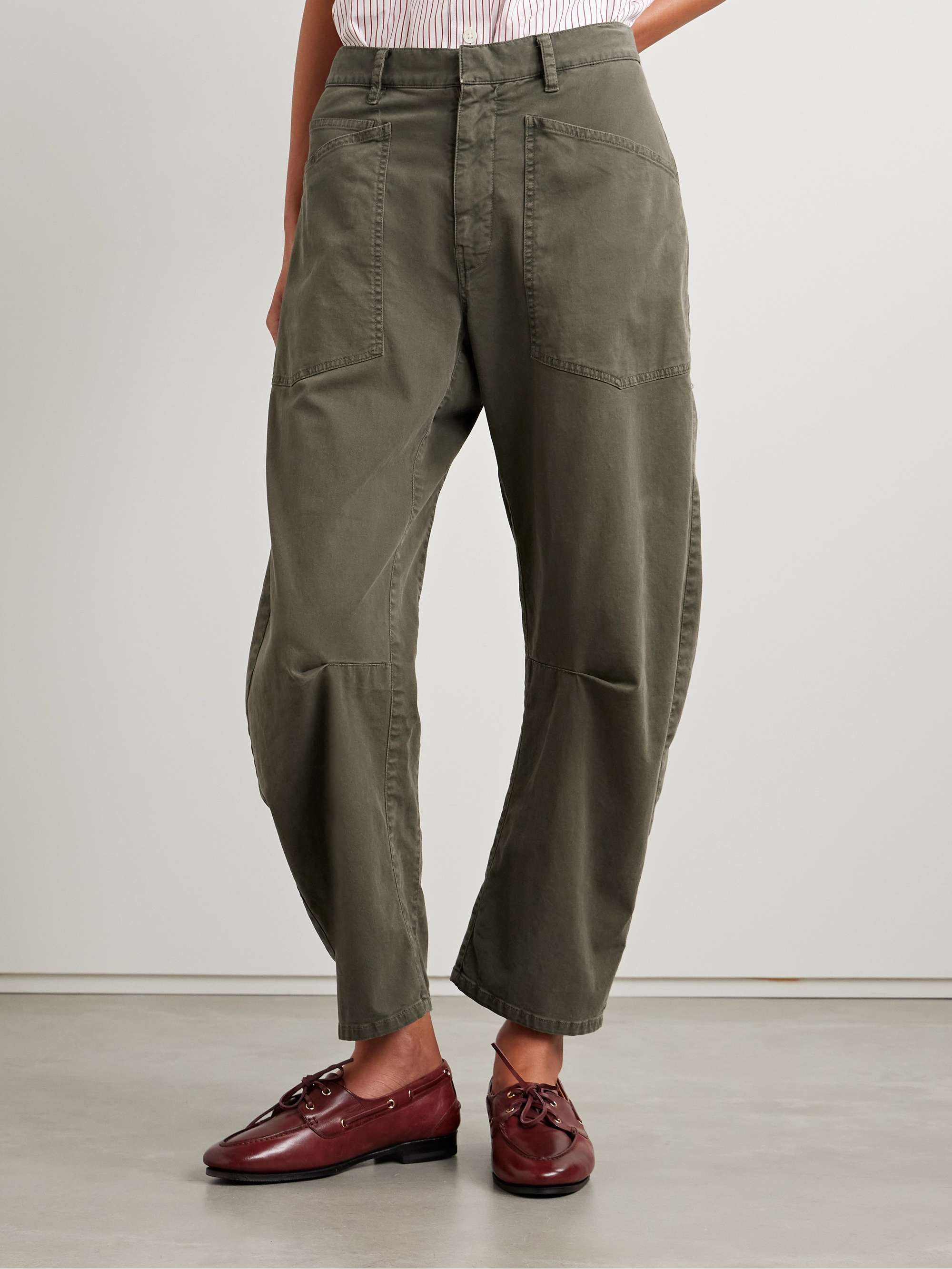 Shon pleated cotton-blend twill tapered pants view