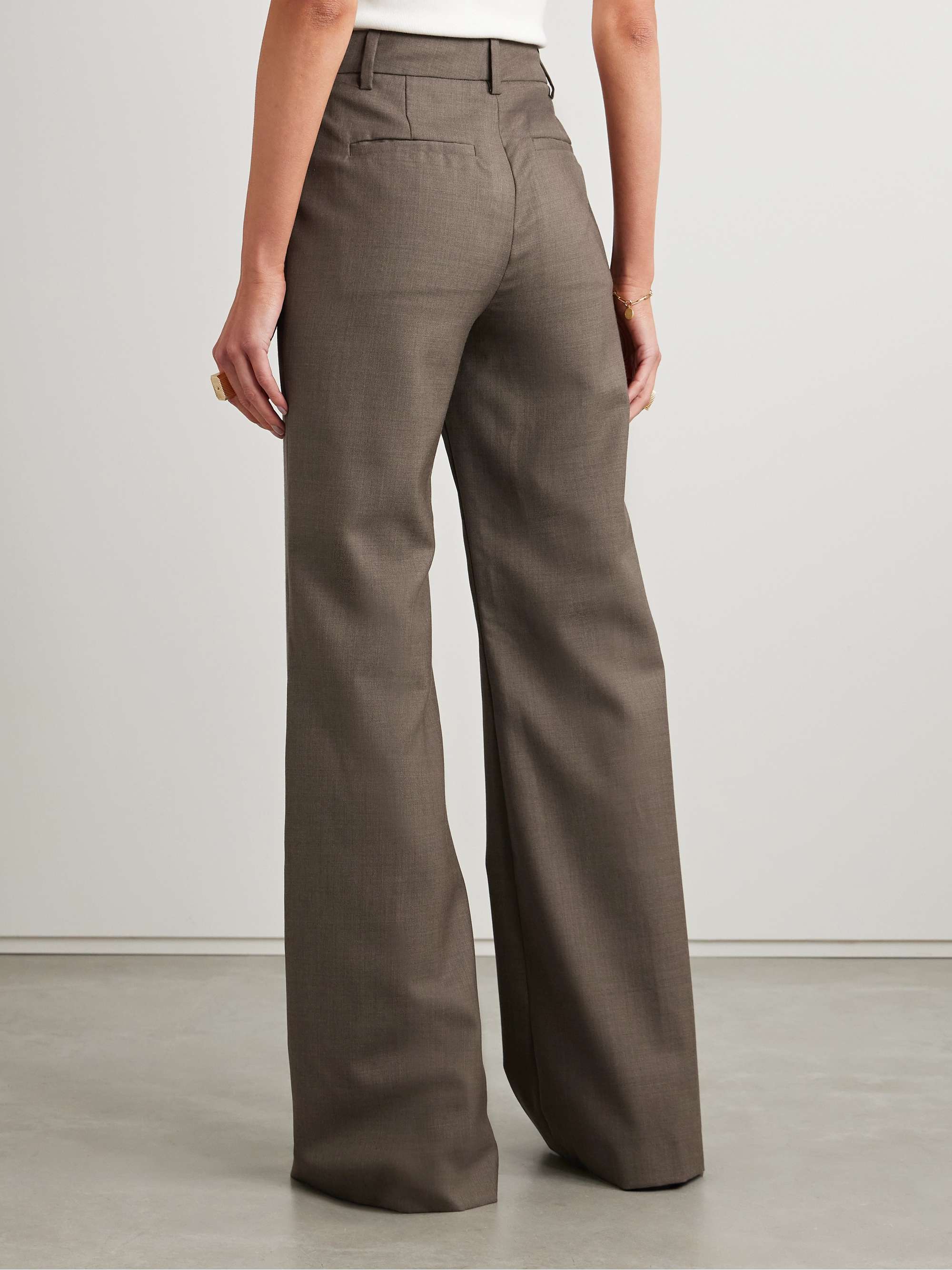 Effy wool-twill wide-leg pants view
