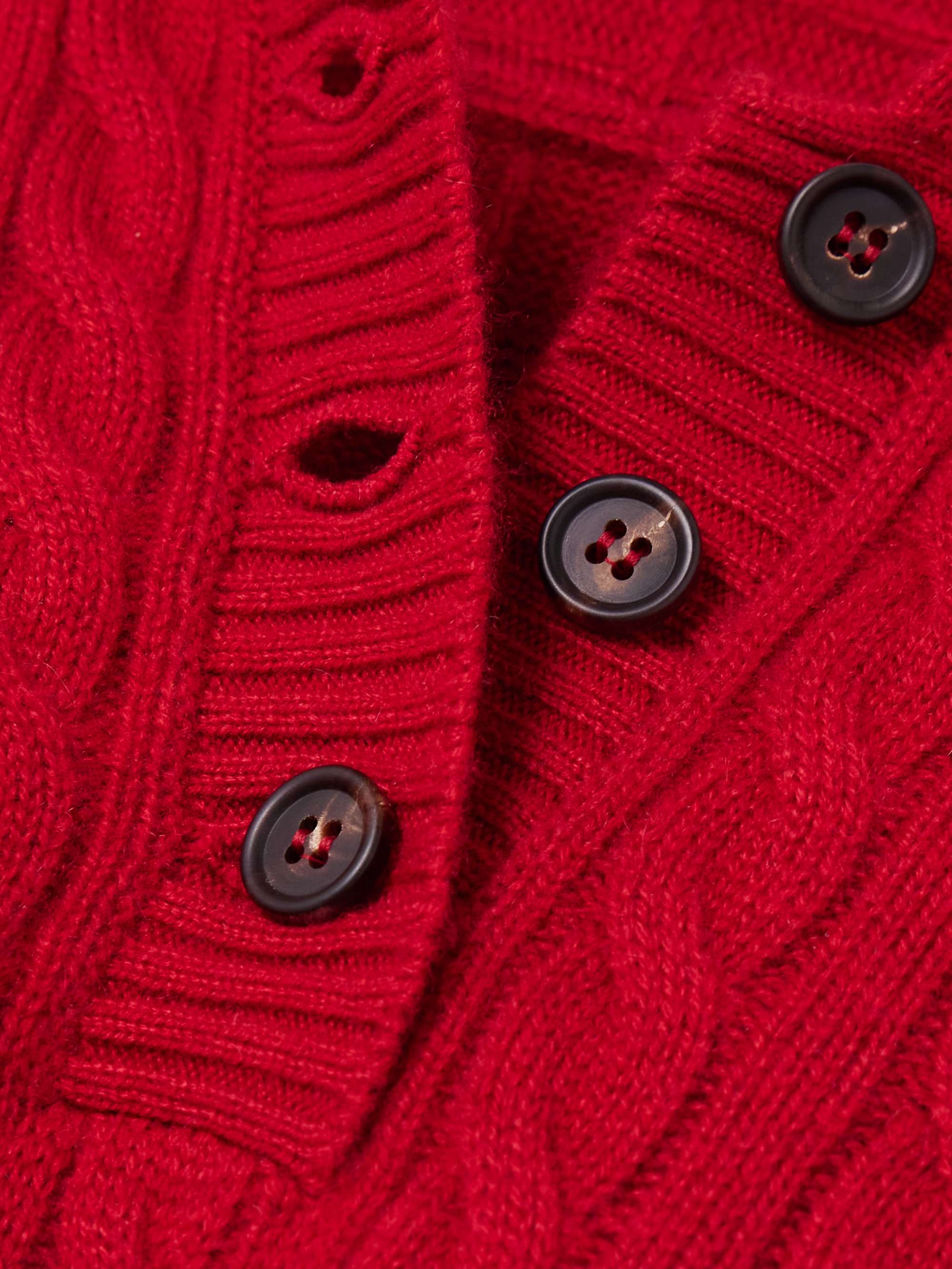 Cable-knit cashmere polo sweater view