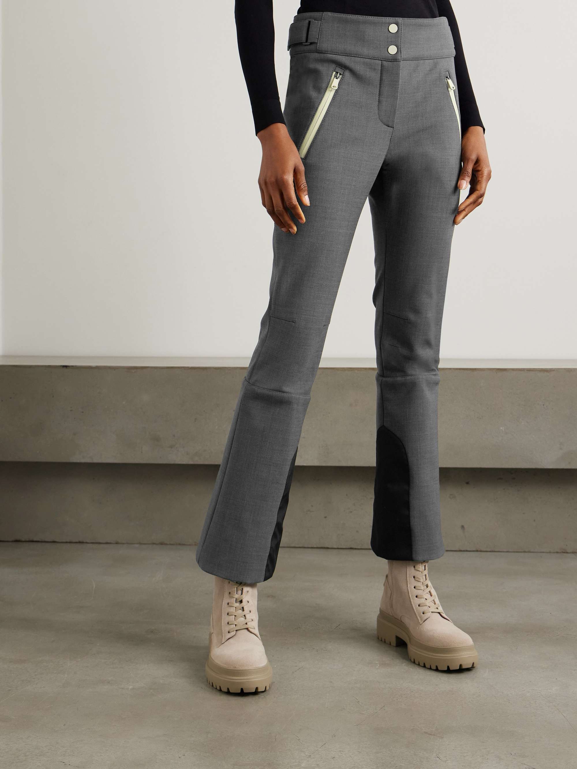 Wool-blend flared ski pants view