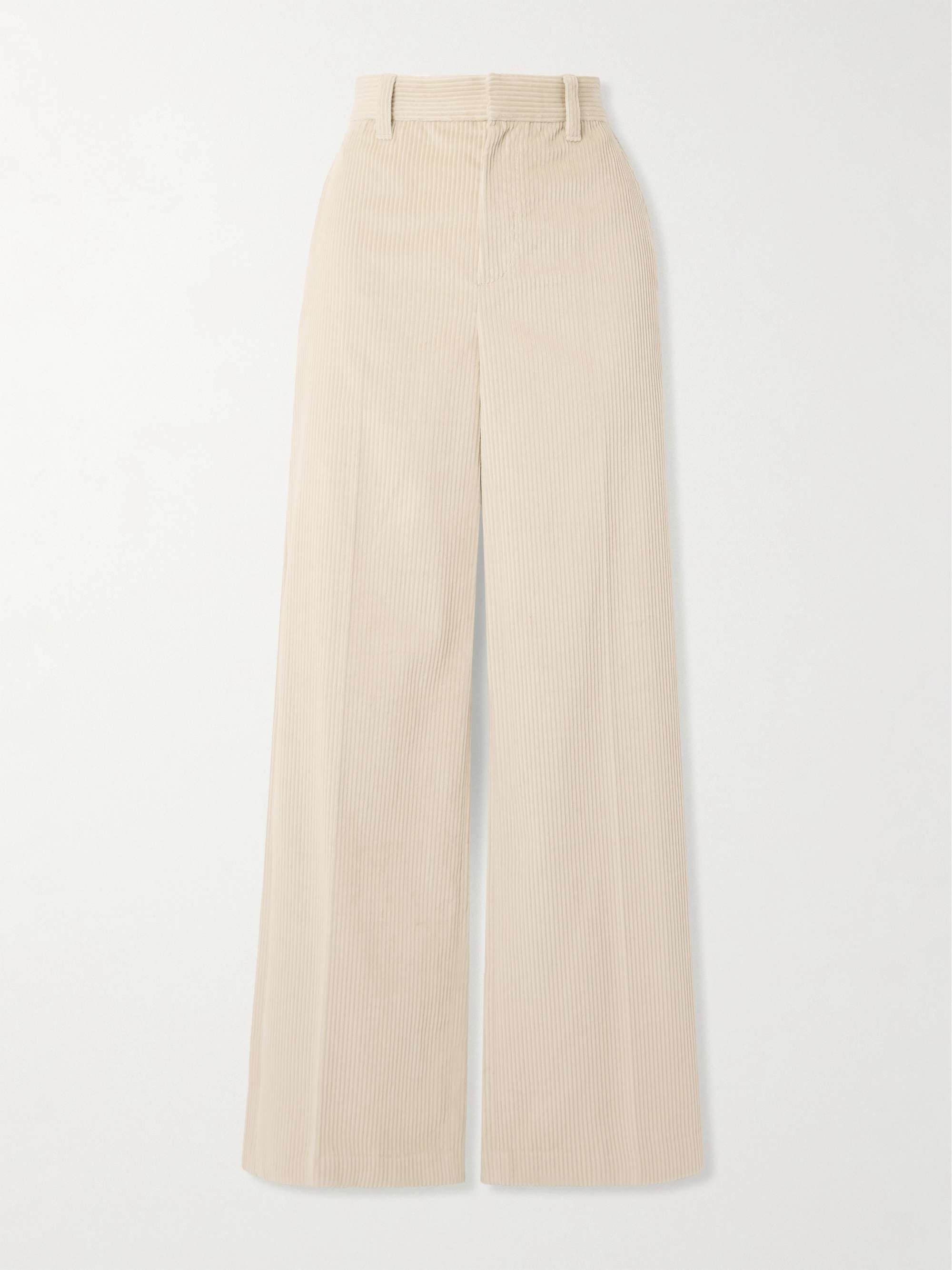 Cotton-corduroy wide-leg pants view