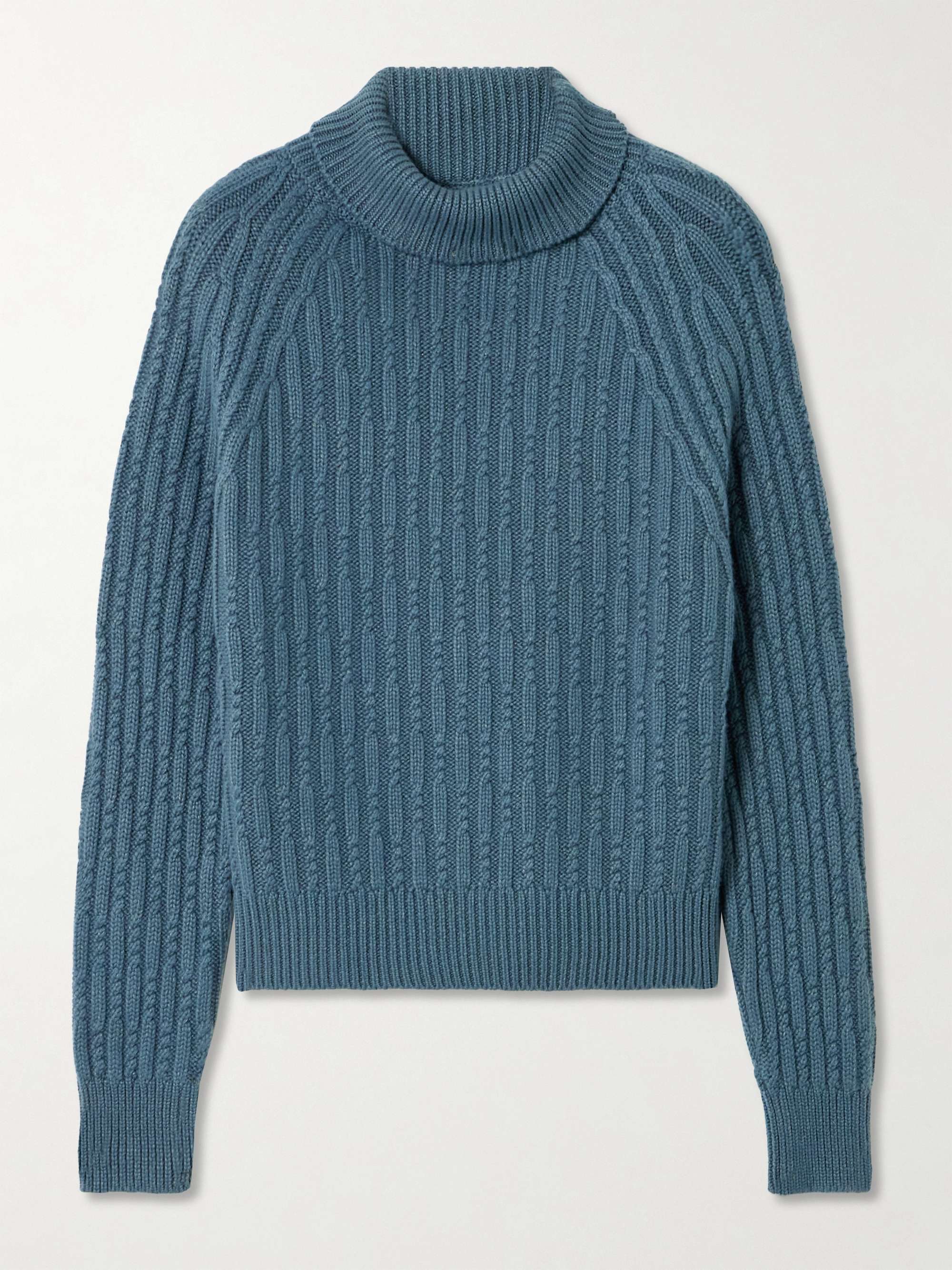 Annabel cable-knit cashmere turtleneck sweater view