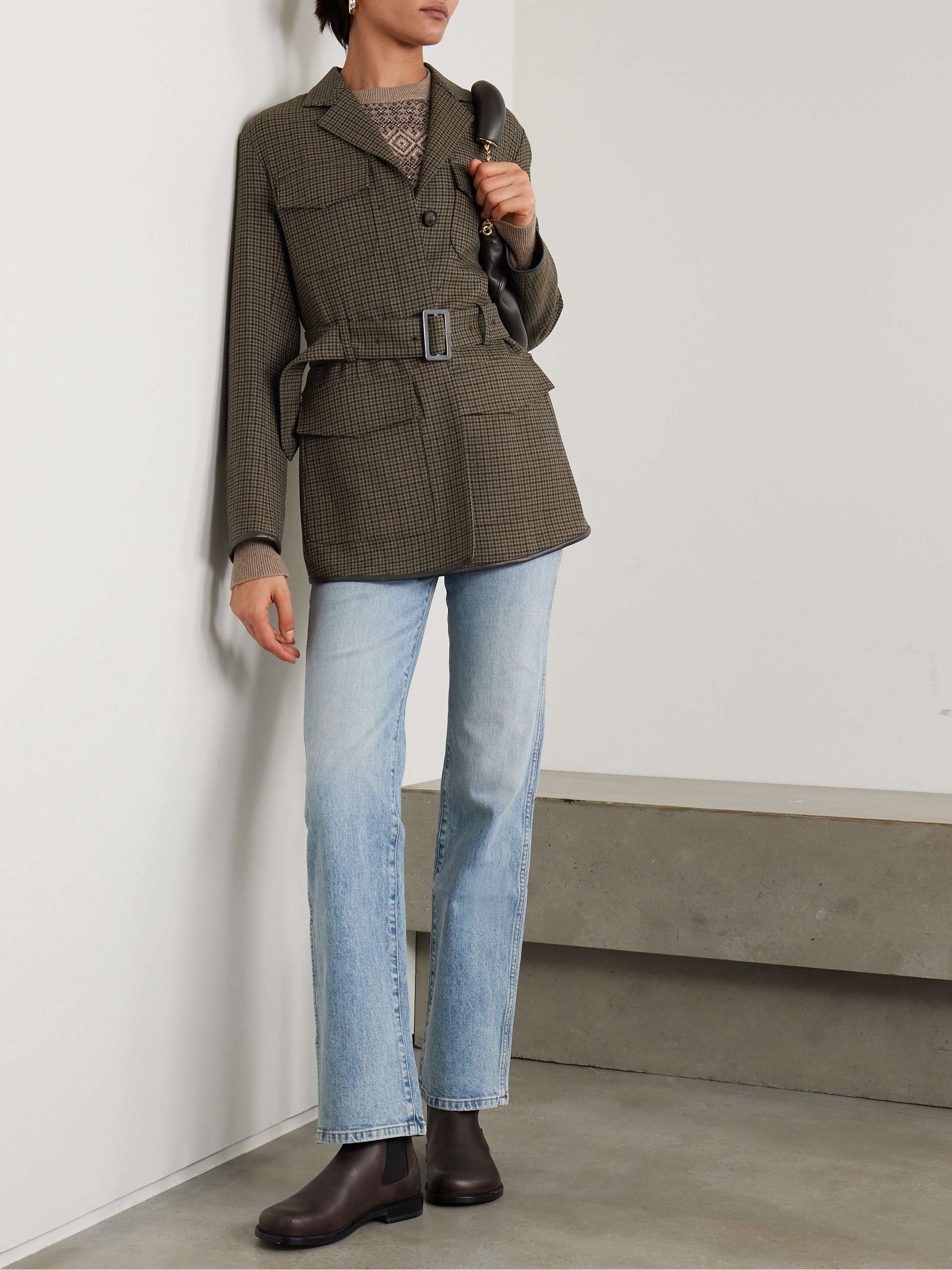 Melbury belted houndstooth wool jacket view