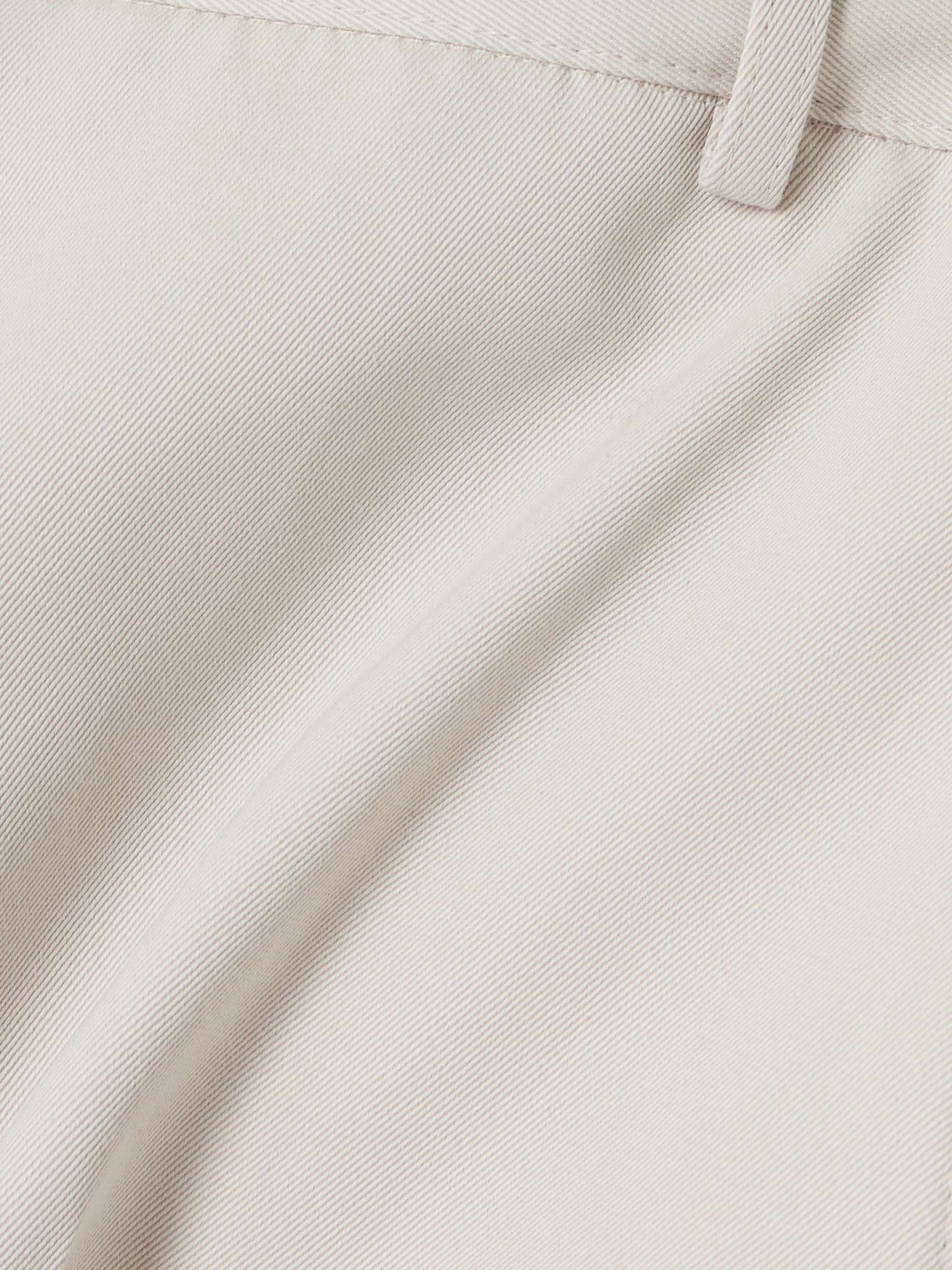 Cotton and wool-blend twill straight-leg pants view