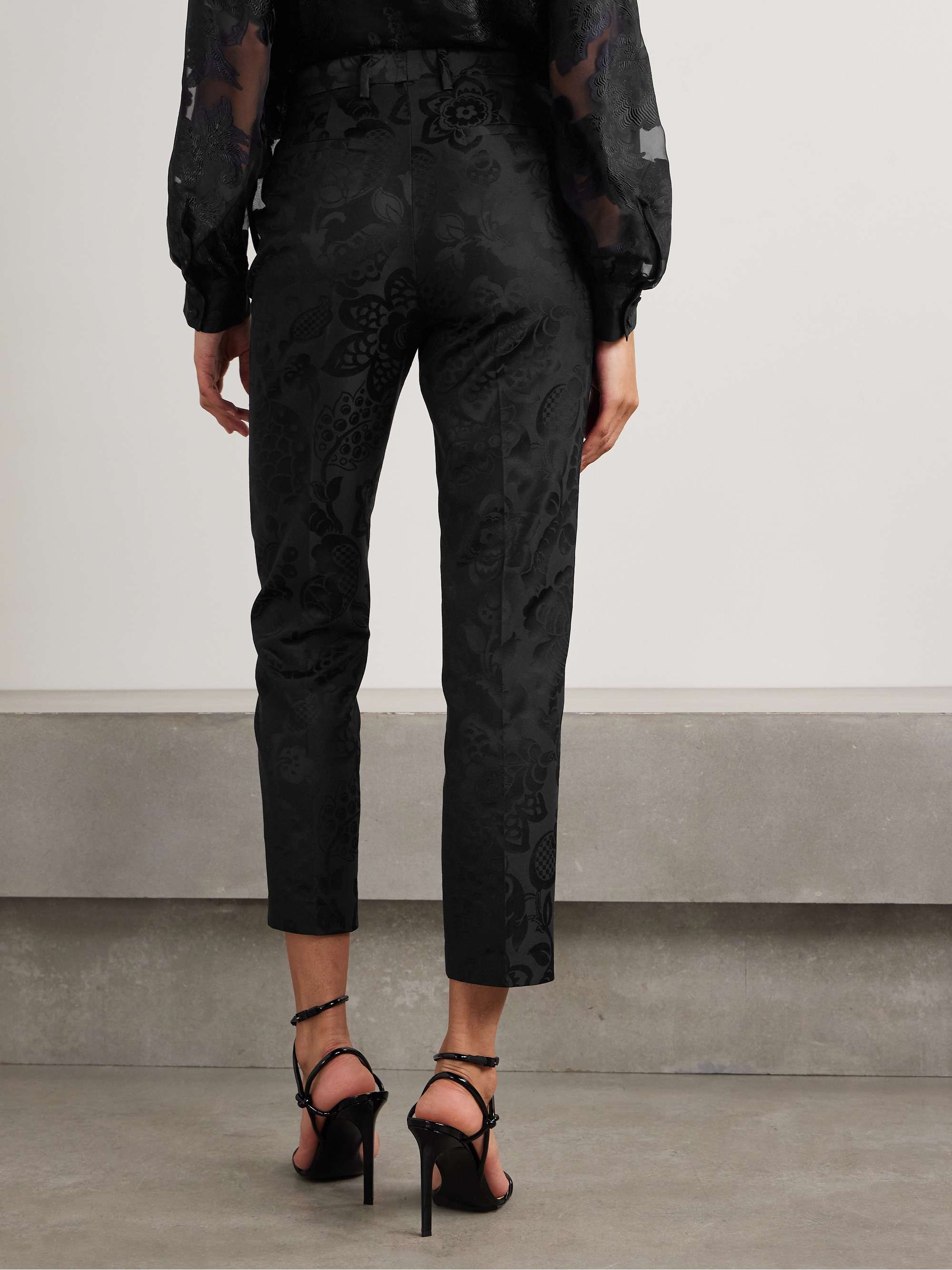 Cotton-blend jacquard tapered pants view