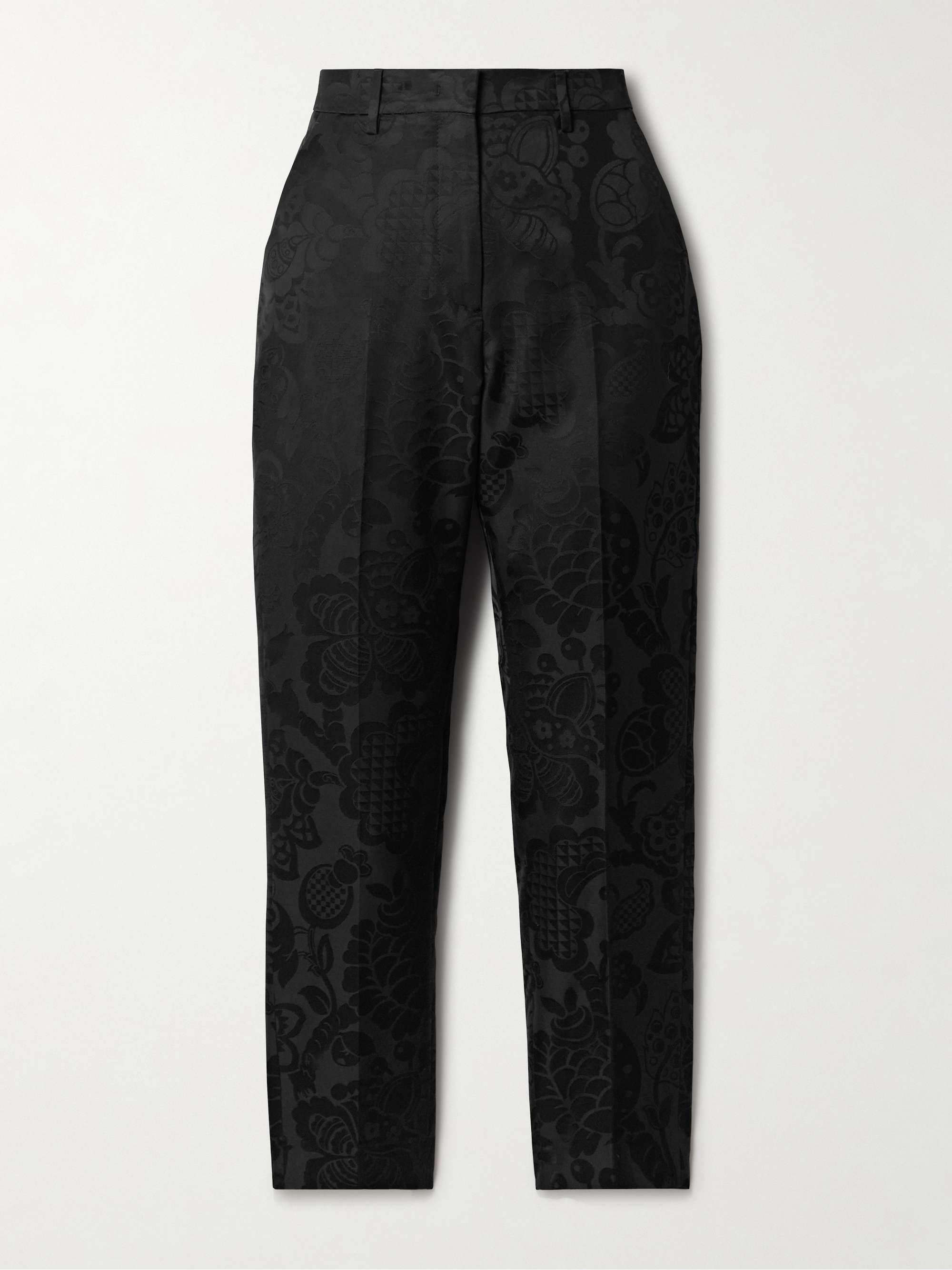 Cotton-blend jacquard tapered pants view