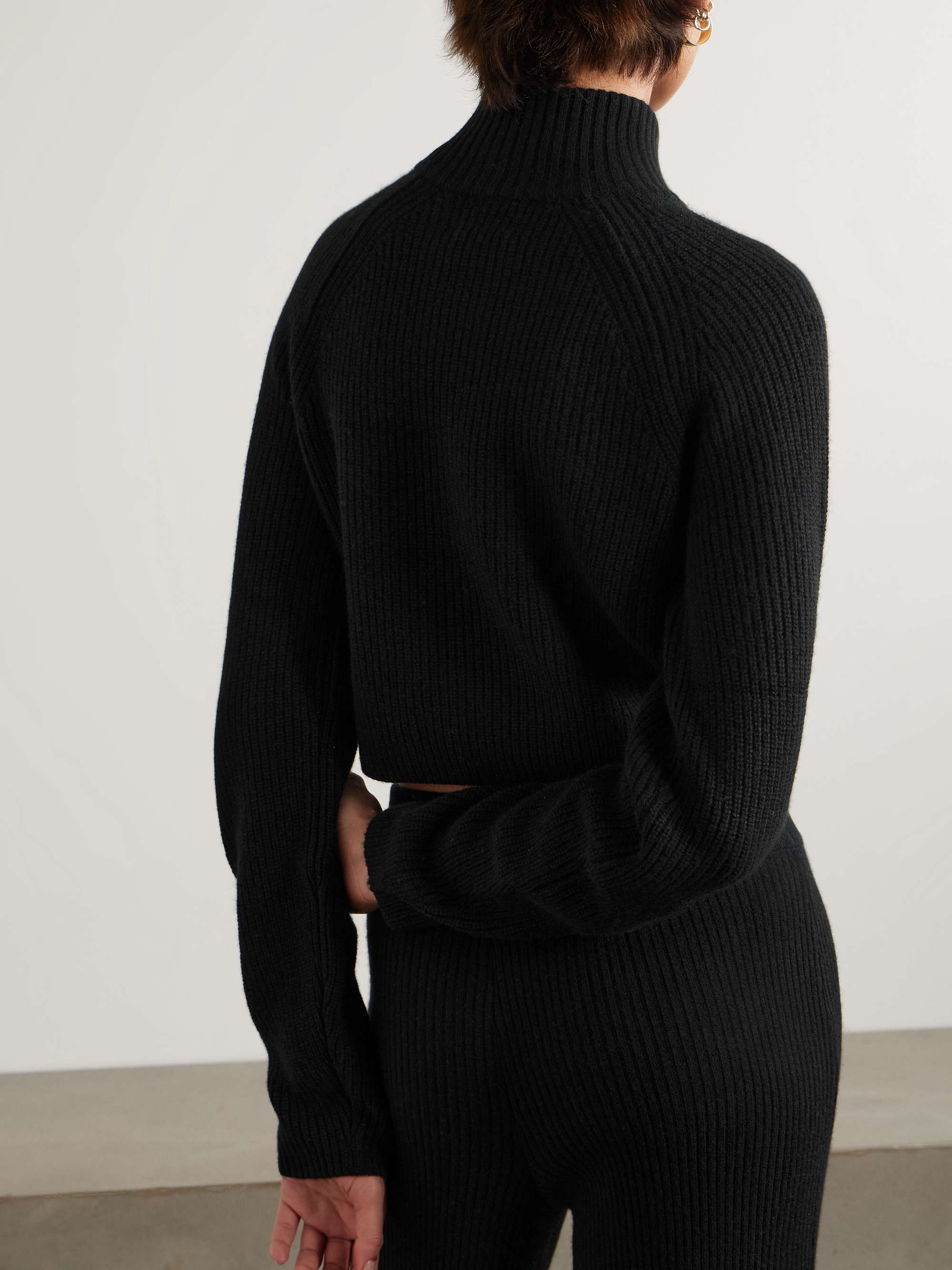Tiboli cropped ribbed organic cashmere sweater view