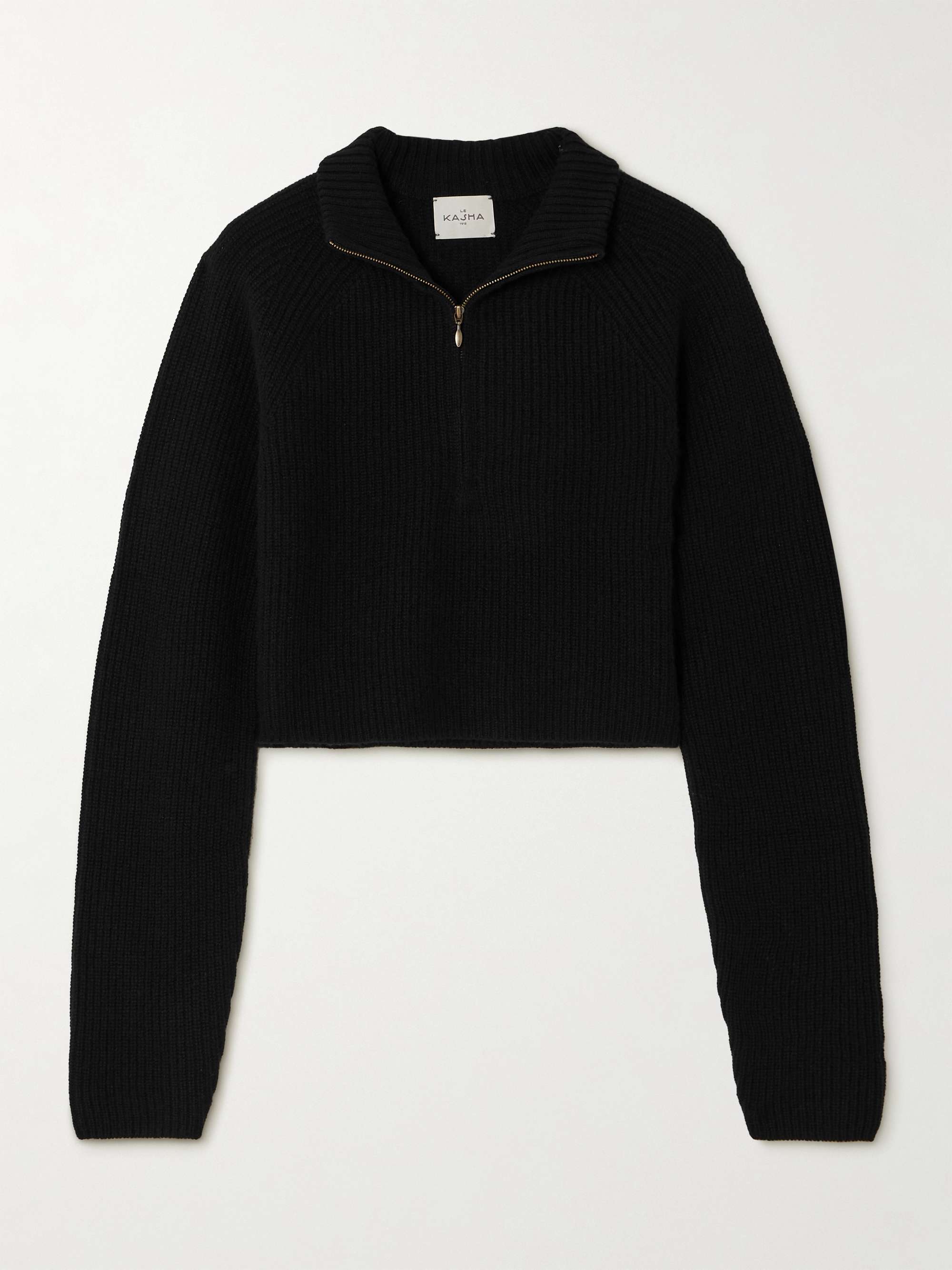 Tiboli cropped ribbed organic cashmere sweater view