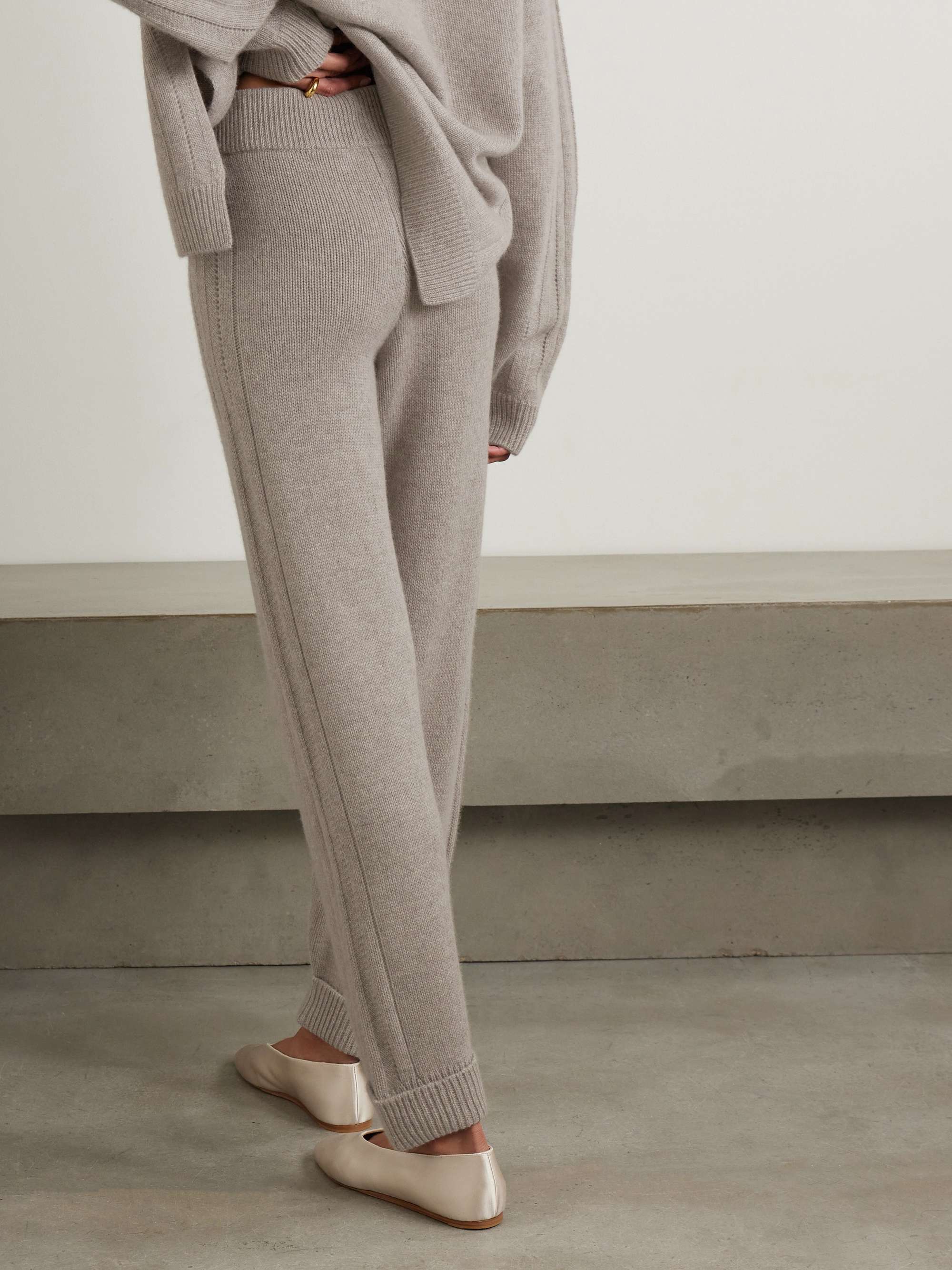 Pattaya pointelle-knit organic cashmere tapered pants view