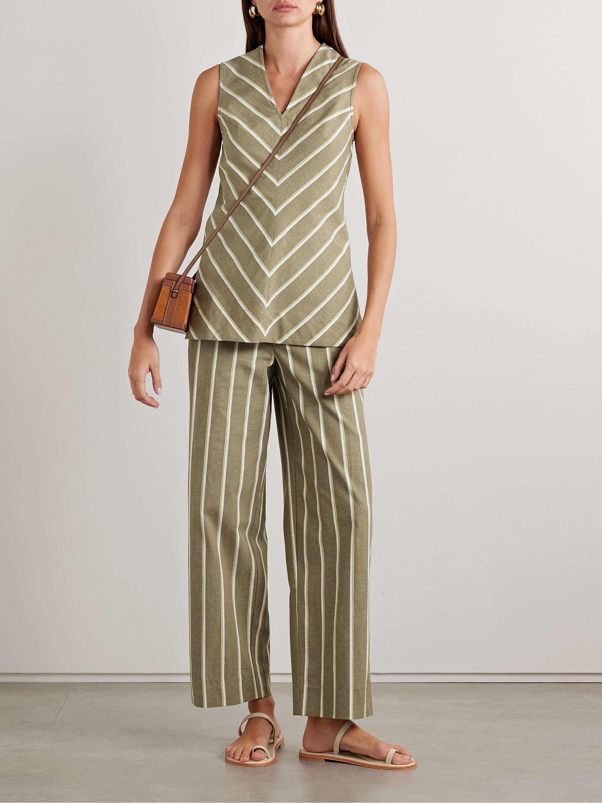 Marteret striped cotton and linen-blend tank view