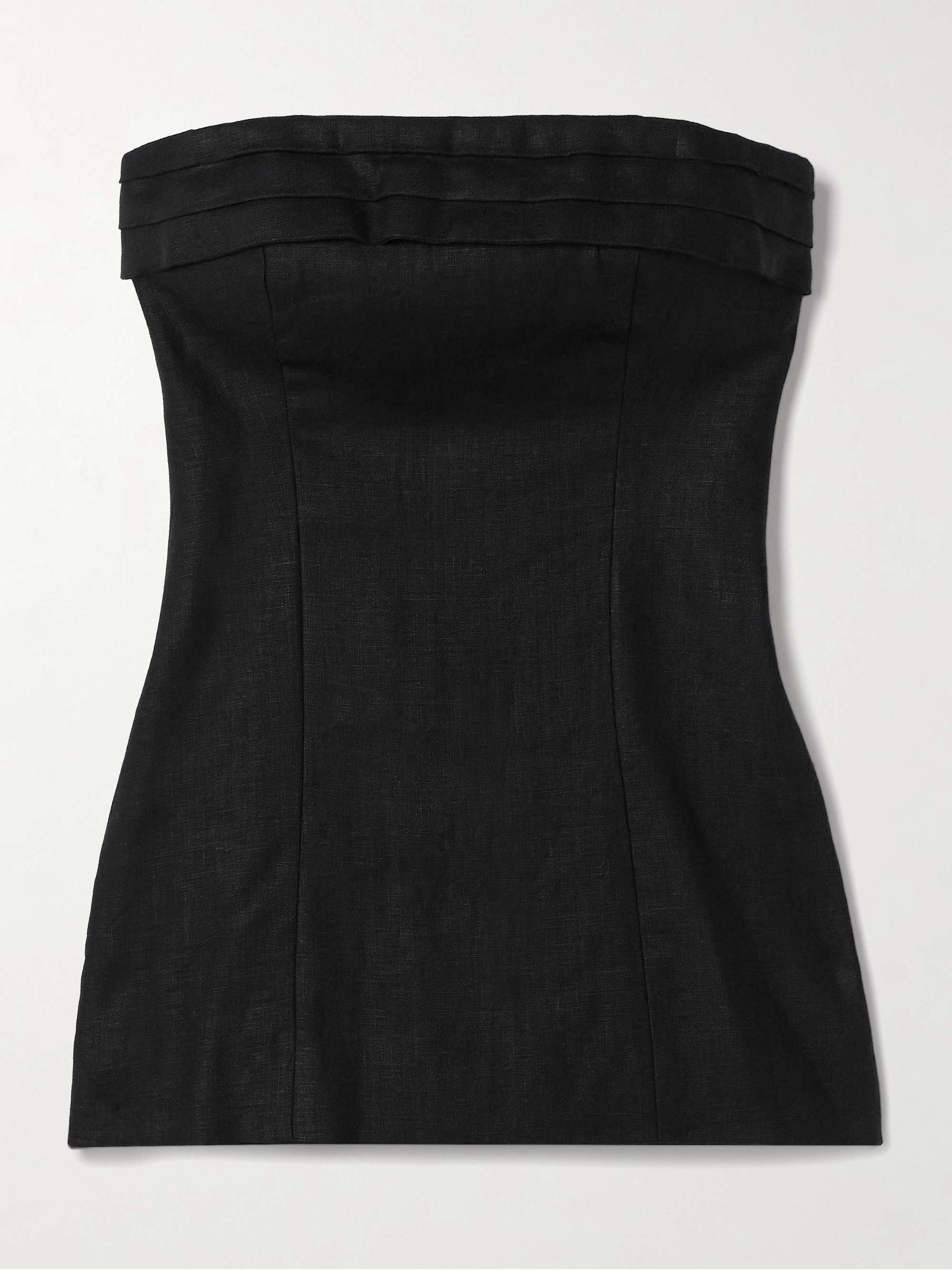 Fleuri strapless linen top view
