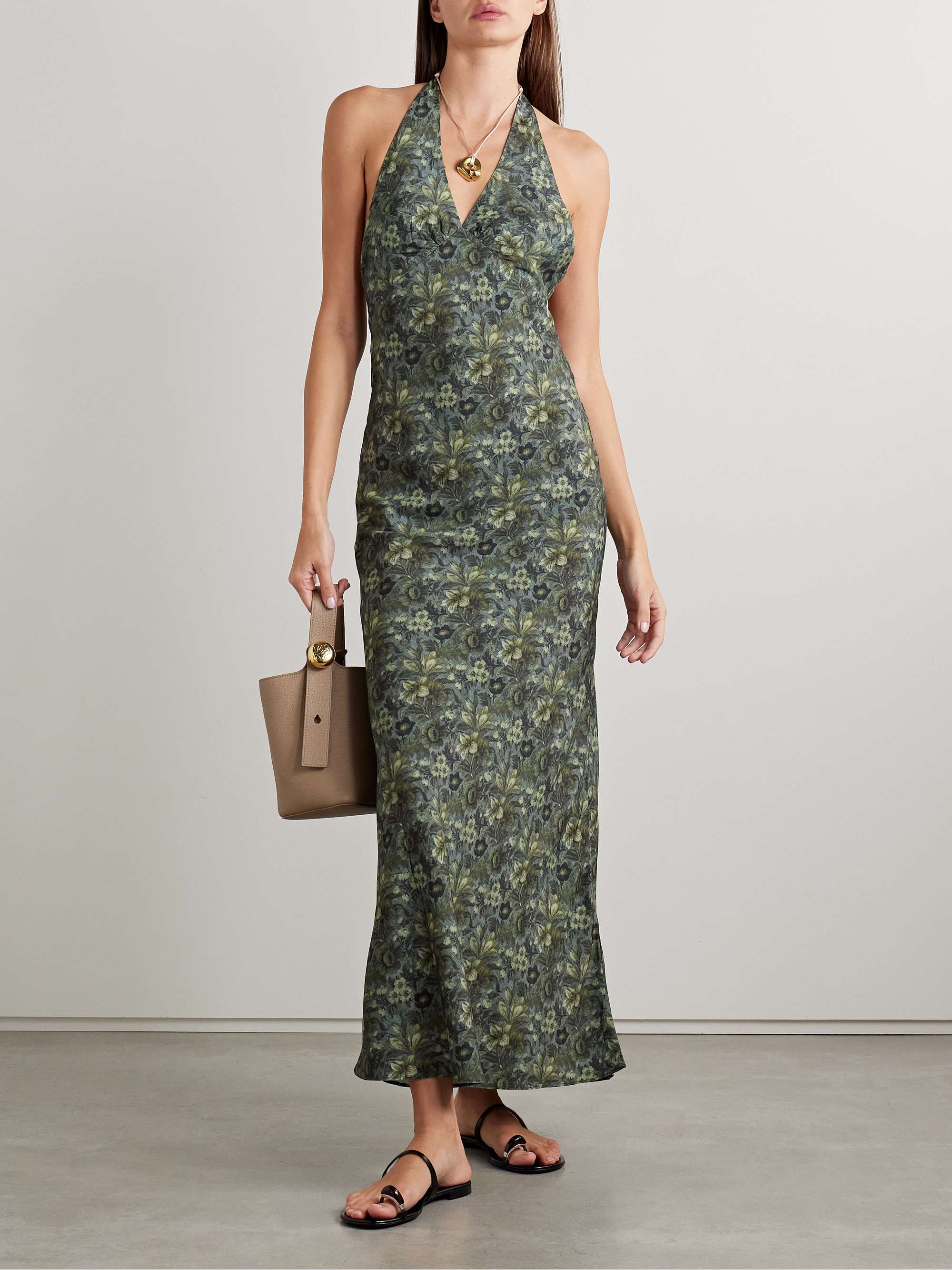 Soame floral-print woven halterneck maxi dress view