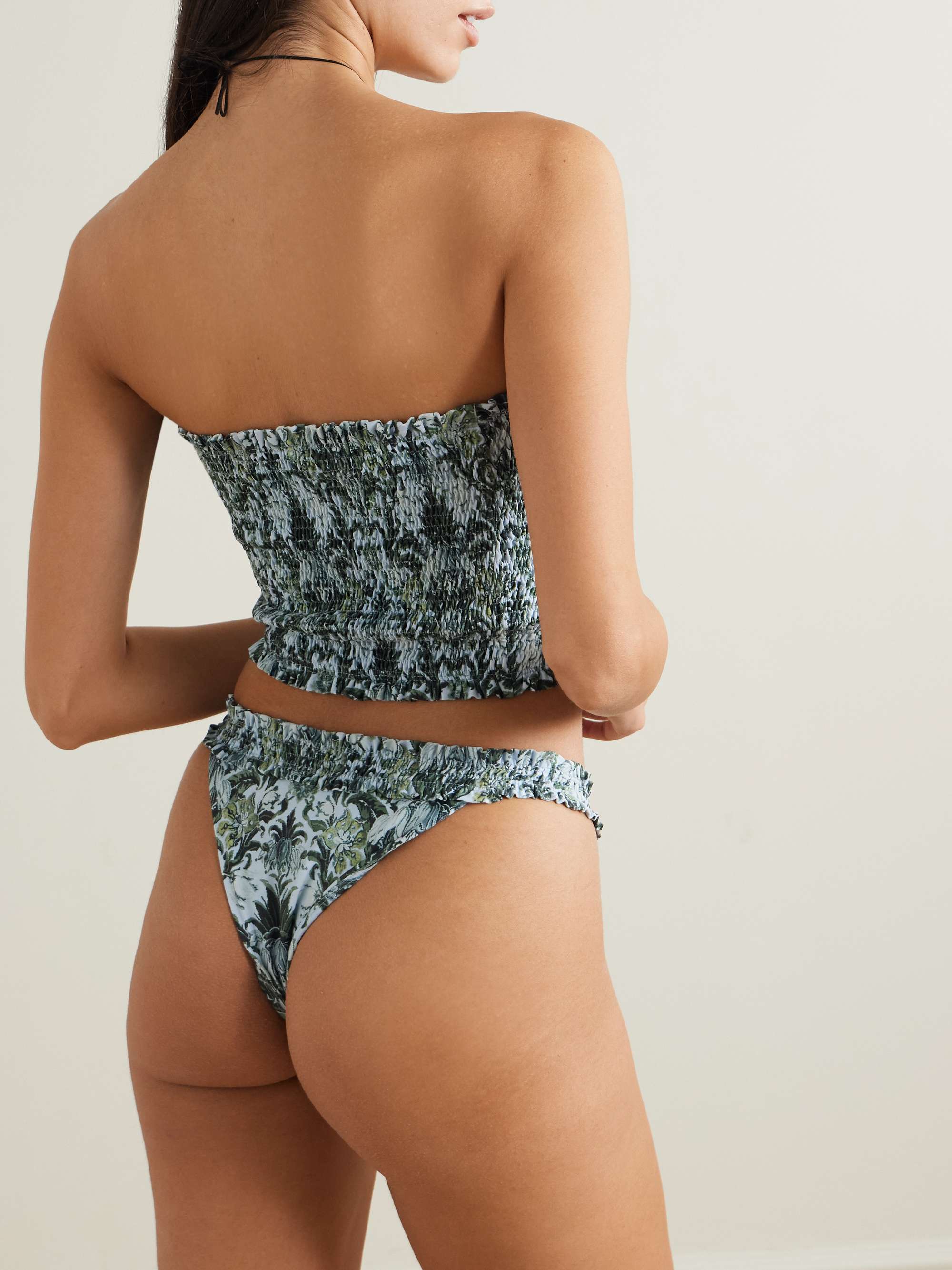 Tavira shirred printed recycled bikini briefs view