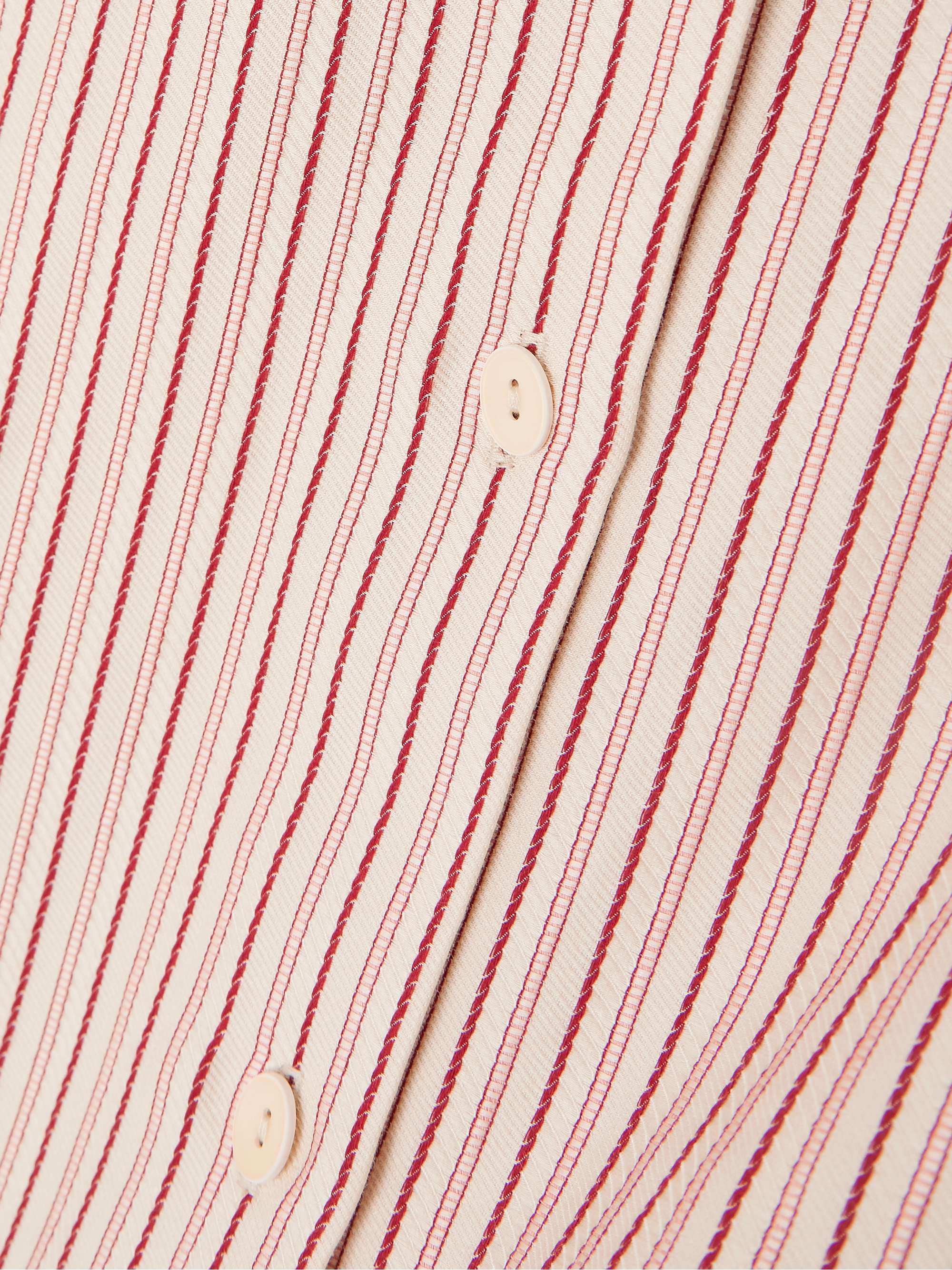En Vau embroidered striped organic cotton-blend shirt view