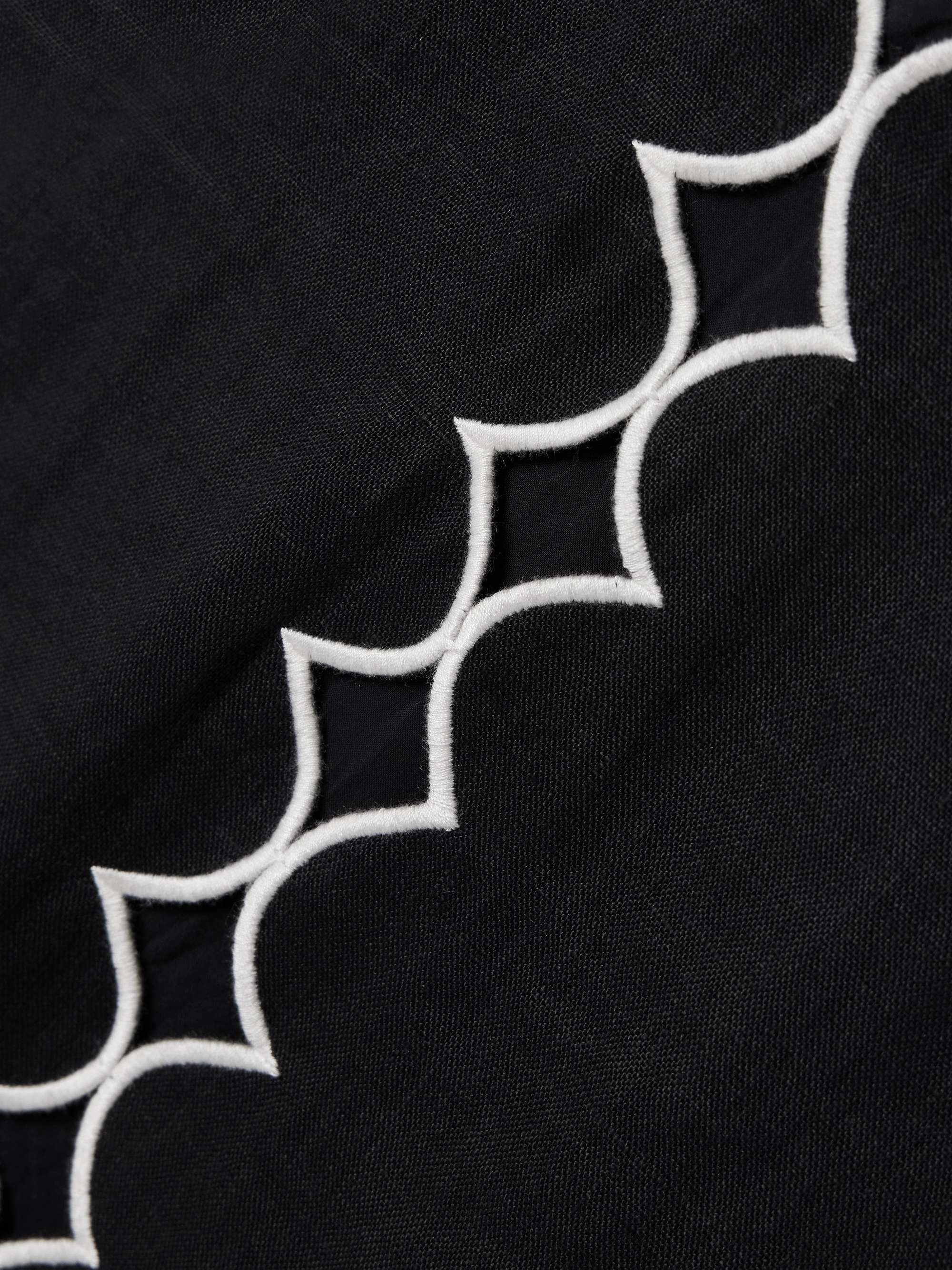 Scalloped cutout linen midi dress view