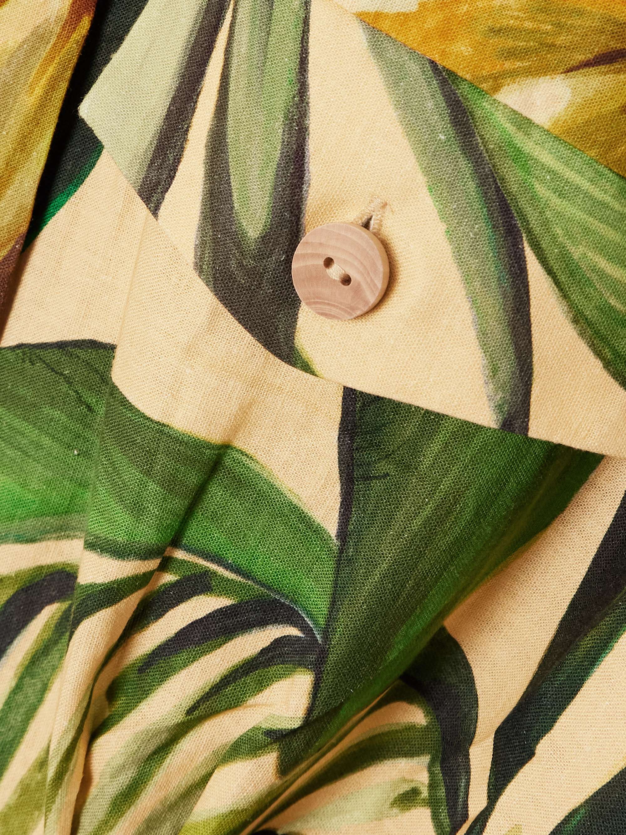 Bananart belted printed linen-blend playsuit view