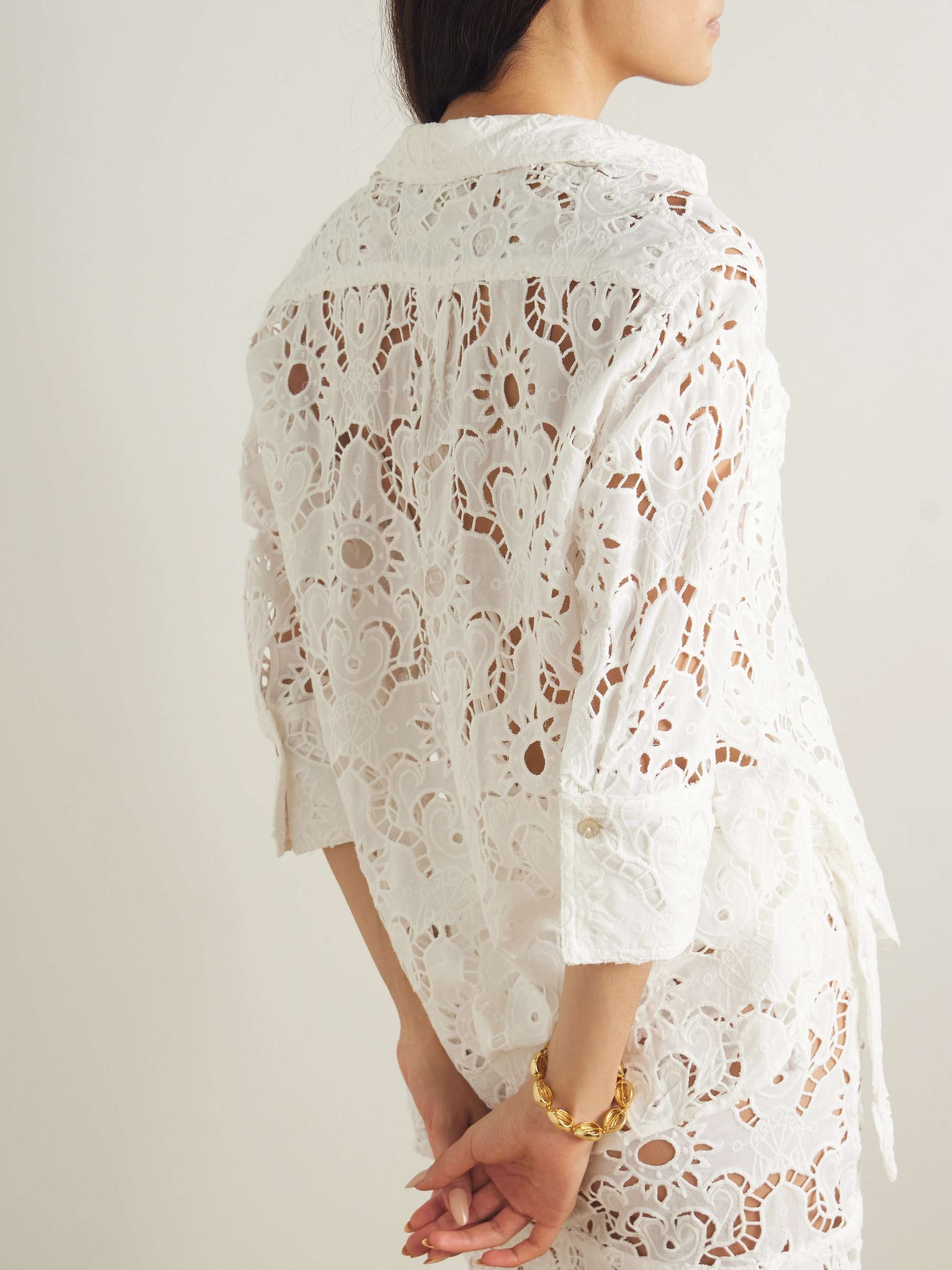 Broderie anglaise cotton shirt view