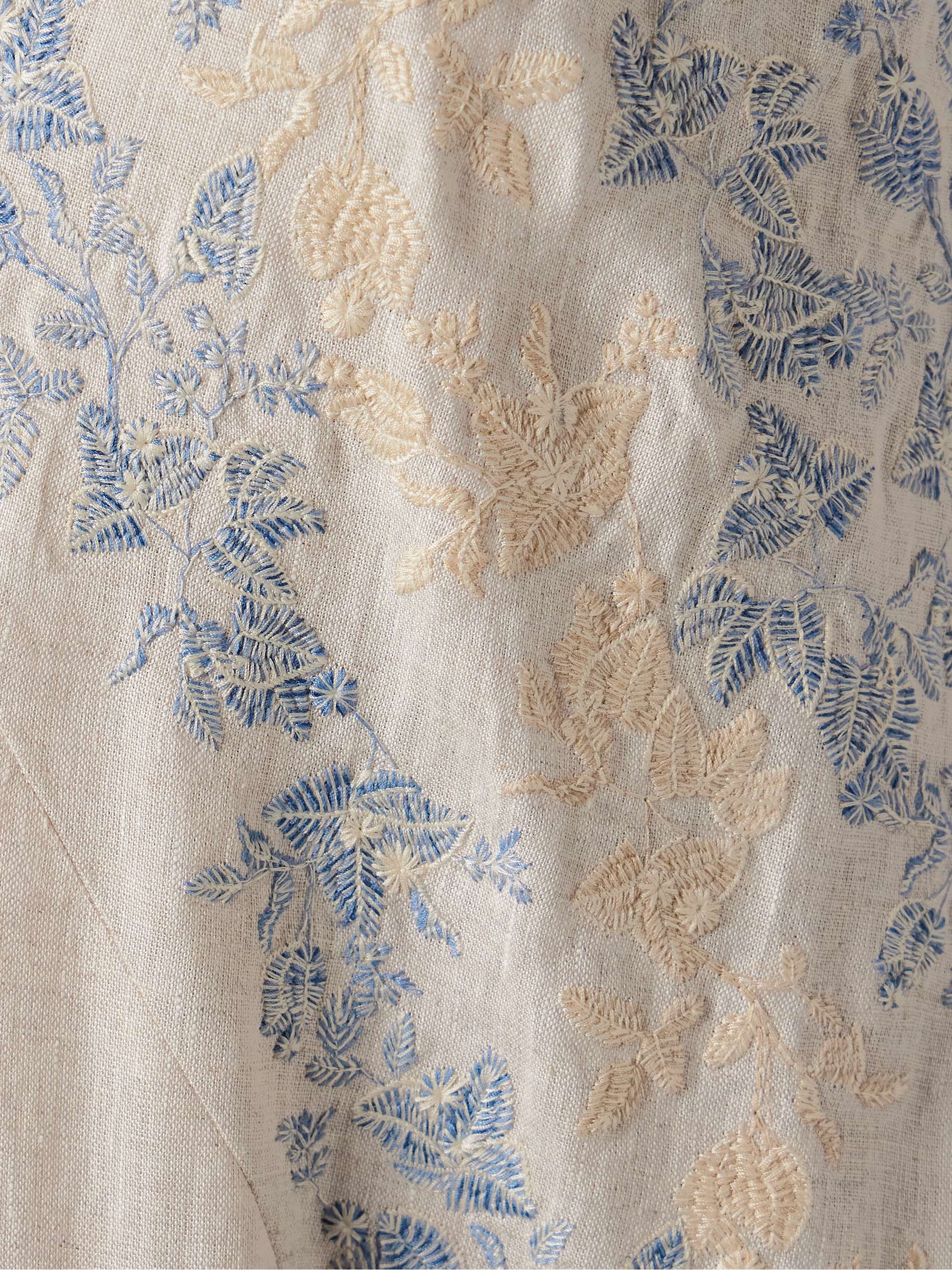 Soledad Bougainvillea embroidered linen maxi dress view