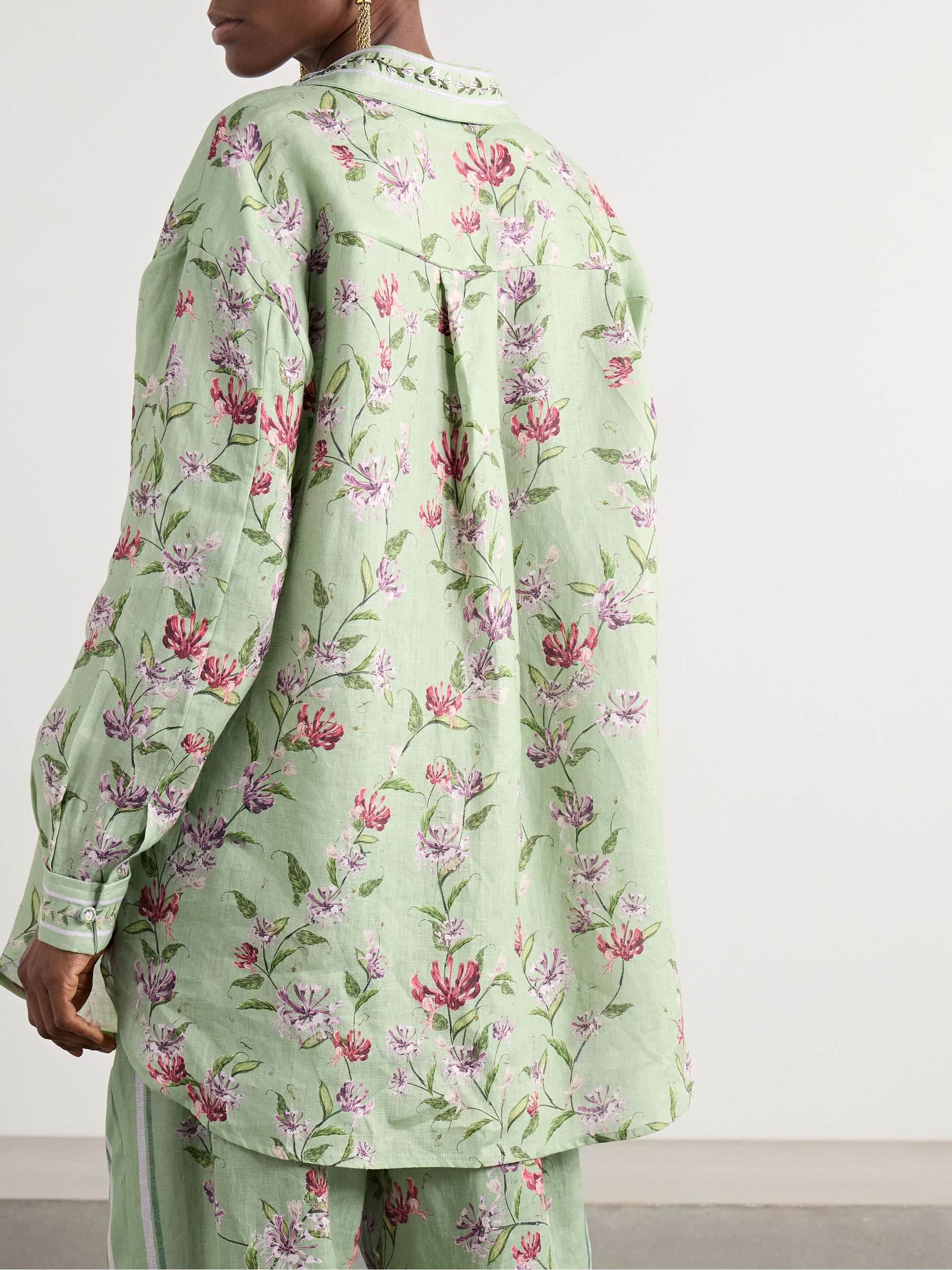 Cecilia Honeysuckle floral-print linen shirt view