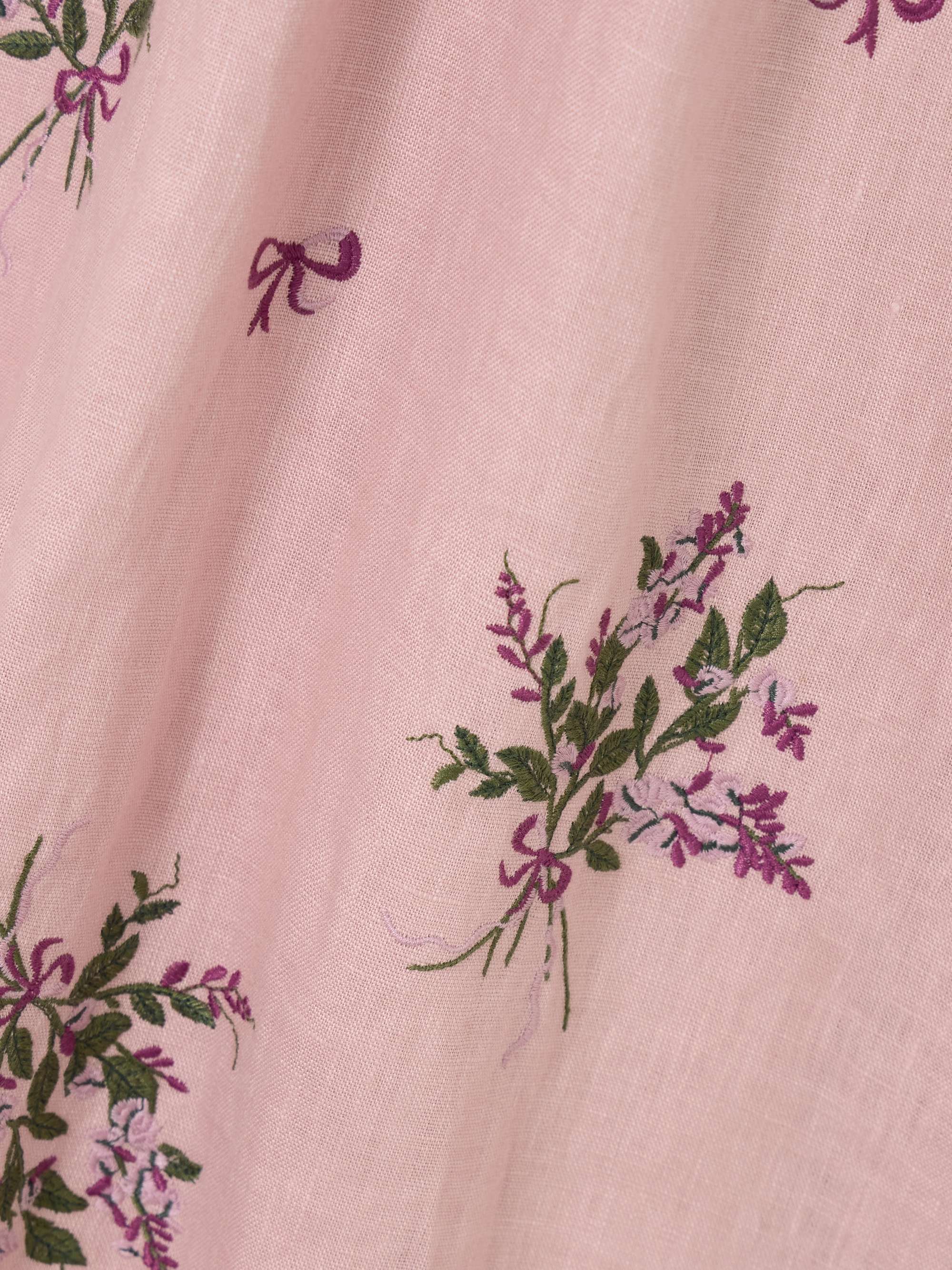 Efímero Wisteria embroidered linen halterneck maxi dress view