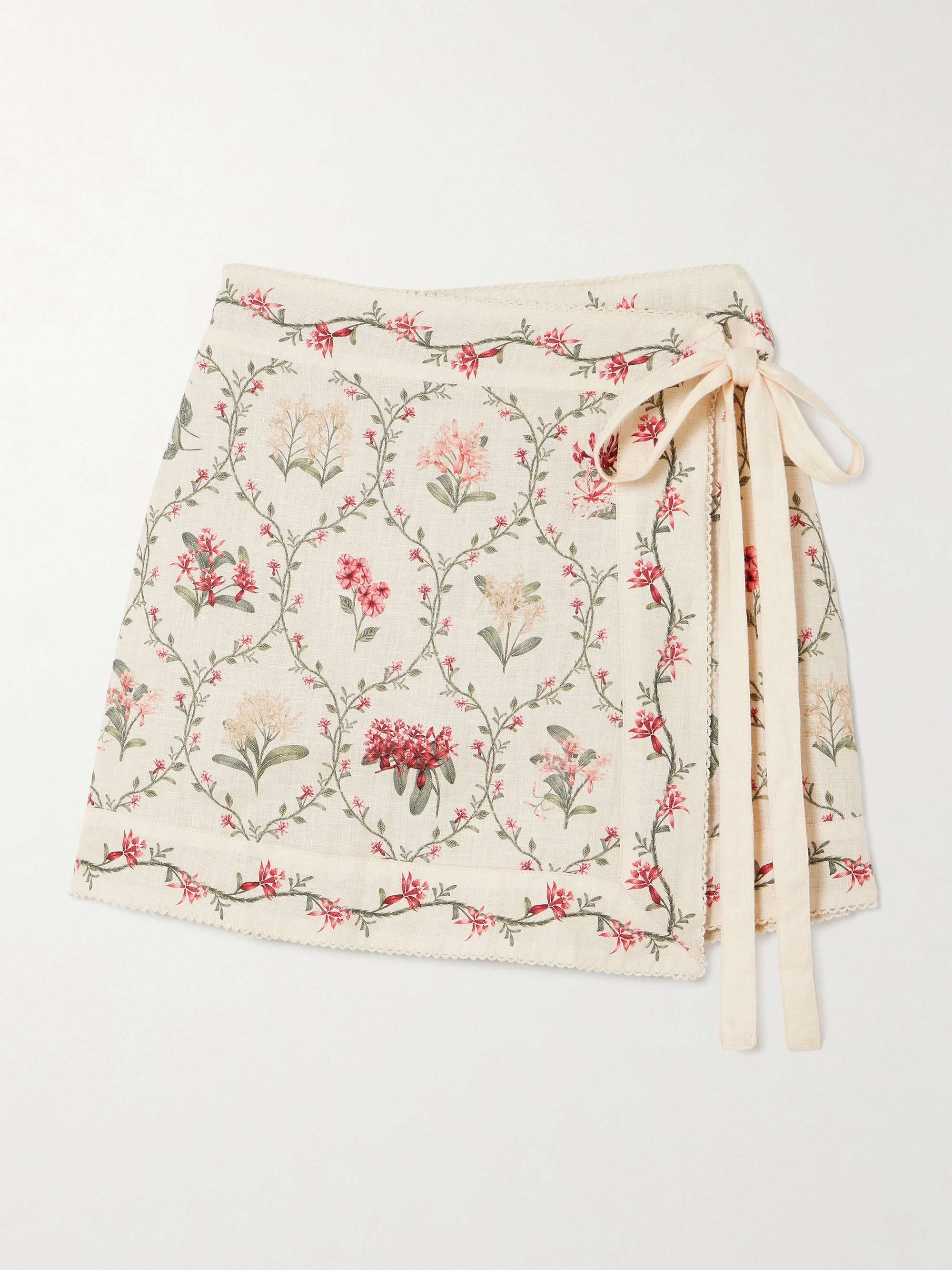 Luna Orquidea floral-print linen pareo view