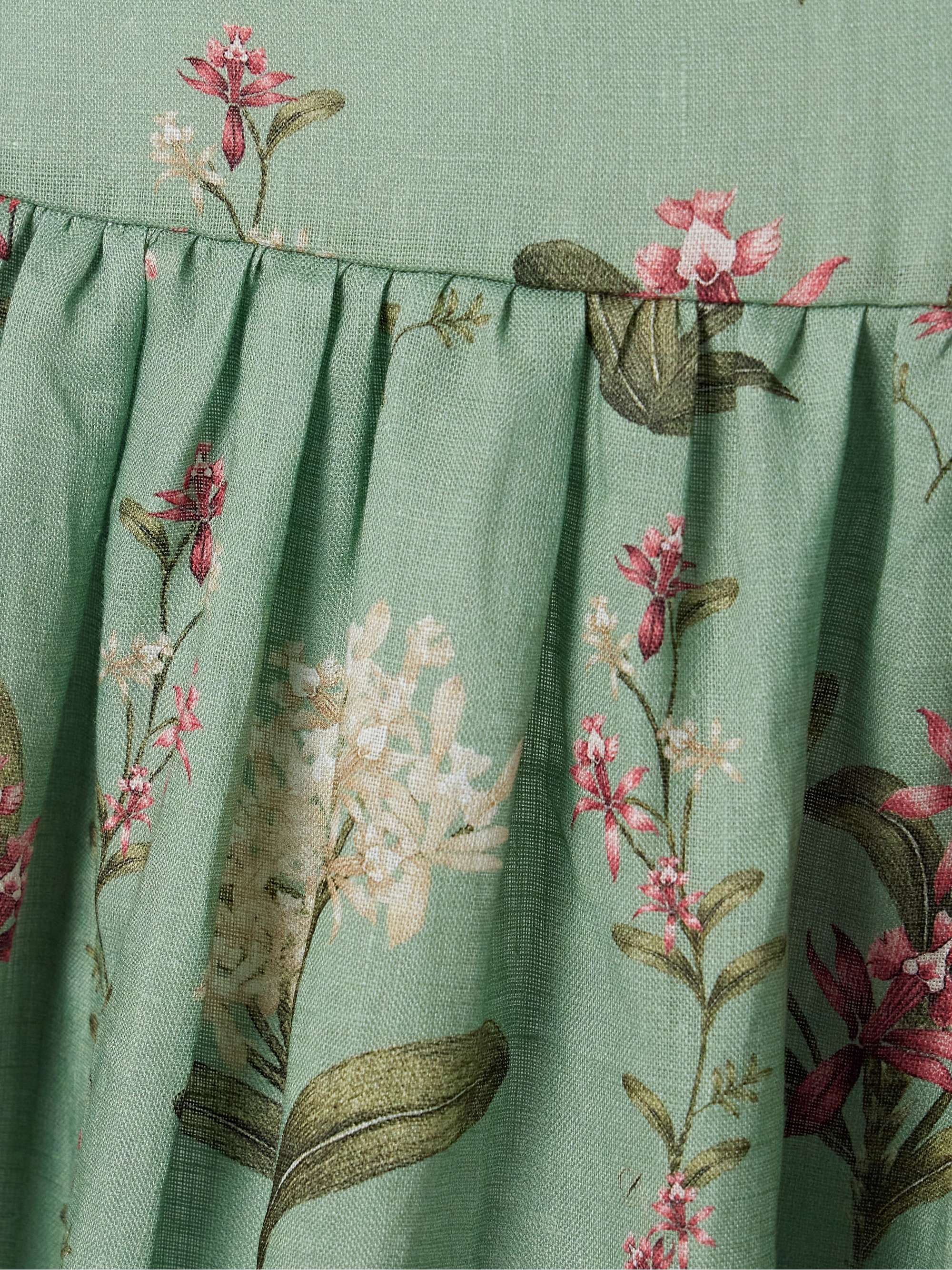 Lima Orquidea tiered embellished floral-print linen maxi dress view