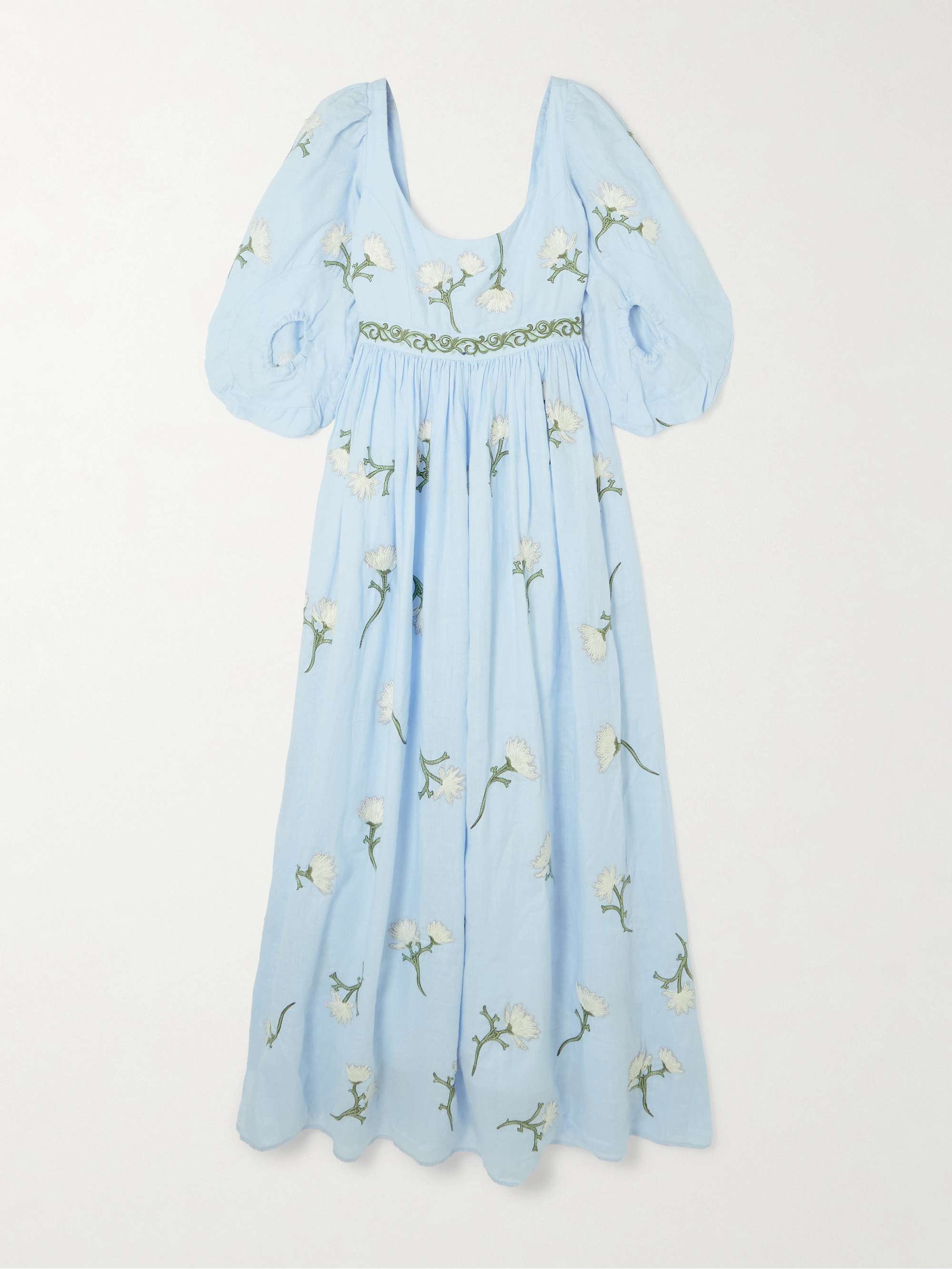 Viviane Soledad embroidered linen maxi dress view