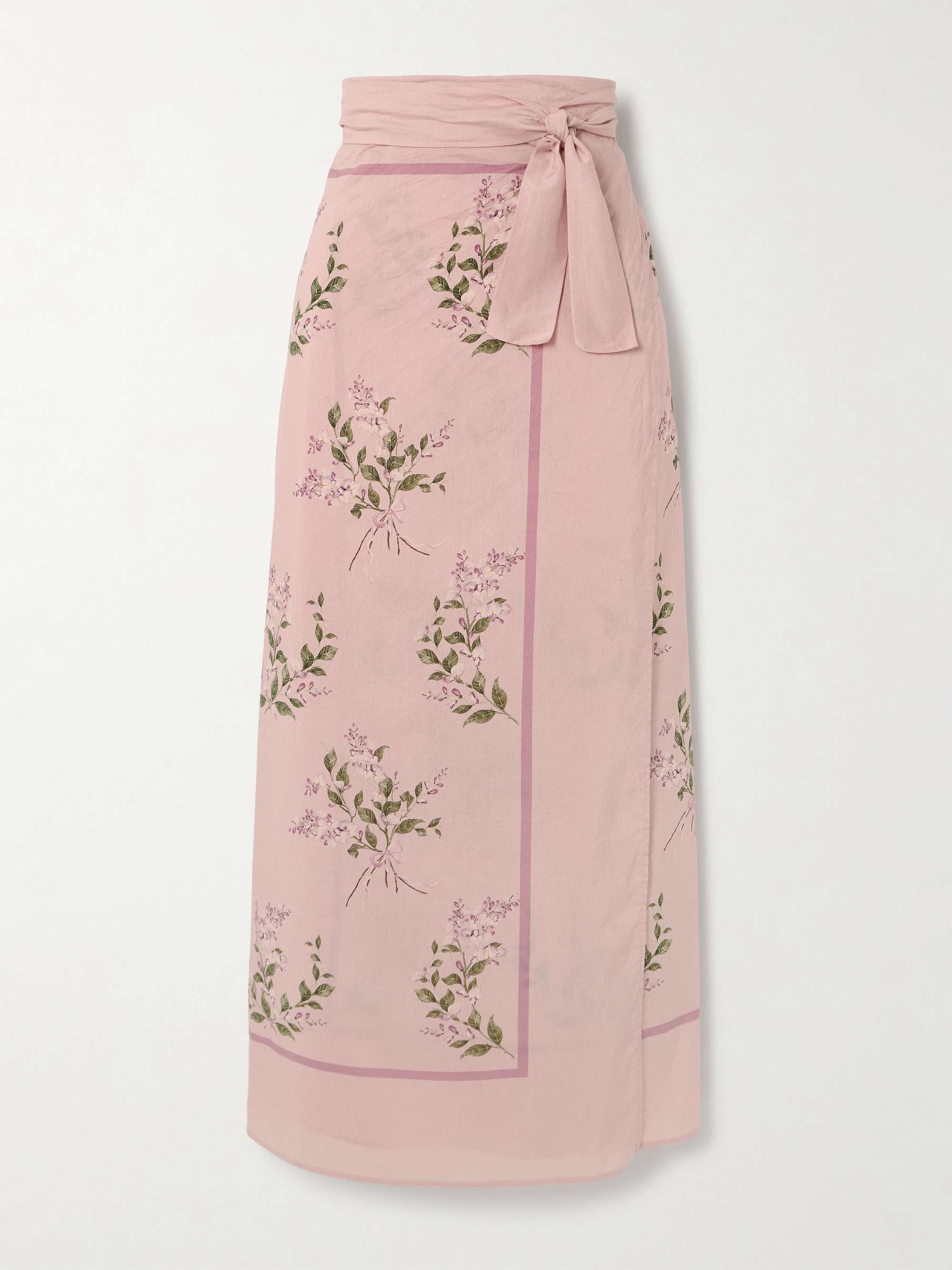 Lavanda Wisteria floral-print cotton and silk-blend voile pareo view