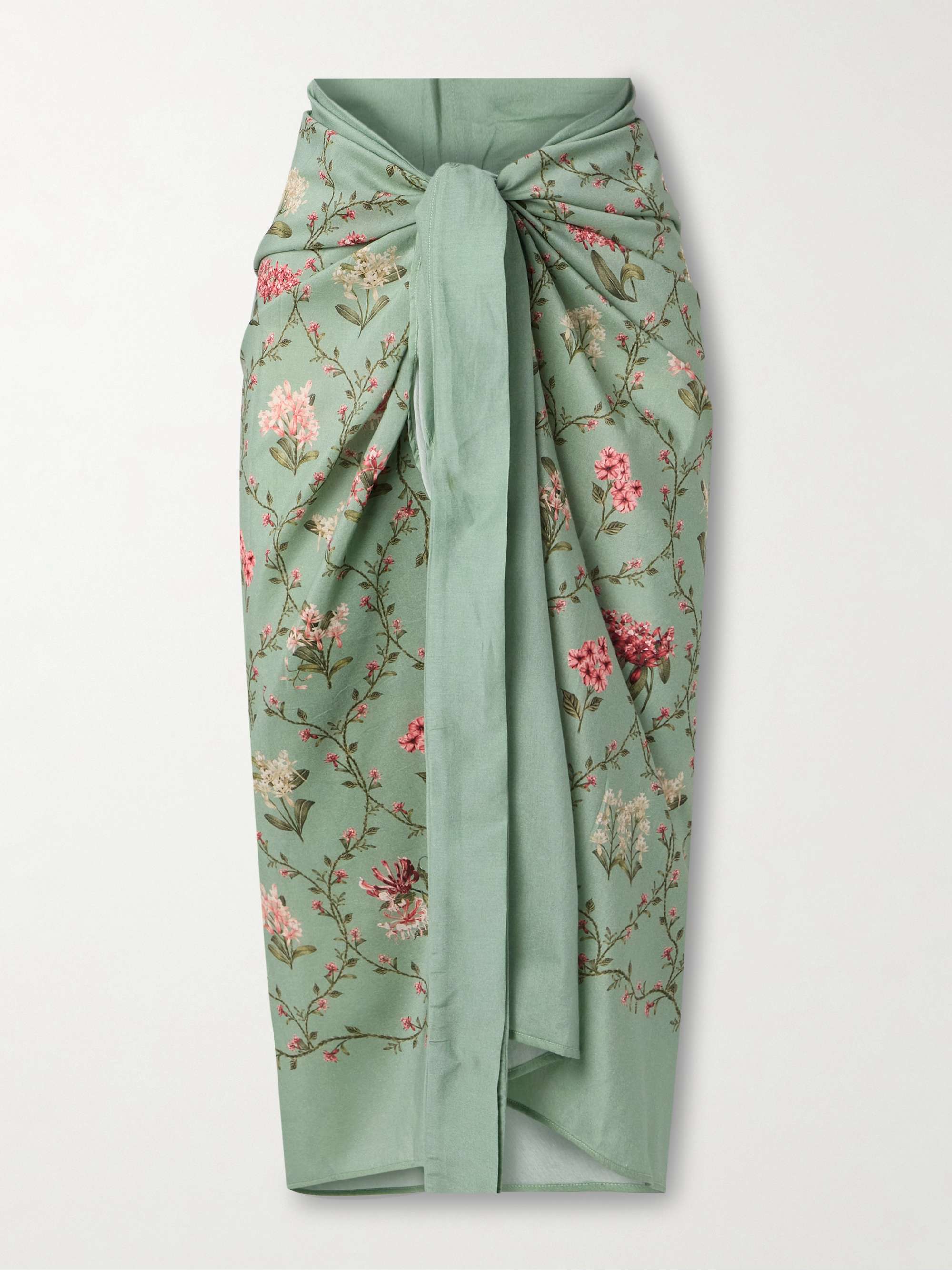 Lavanda Orquidea floral-print cotton and silk-blend voile pareo view